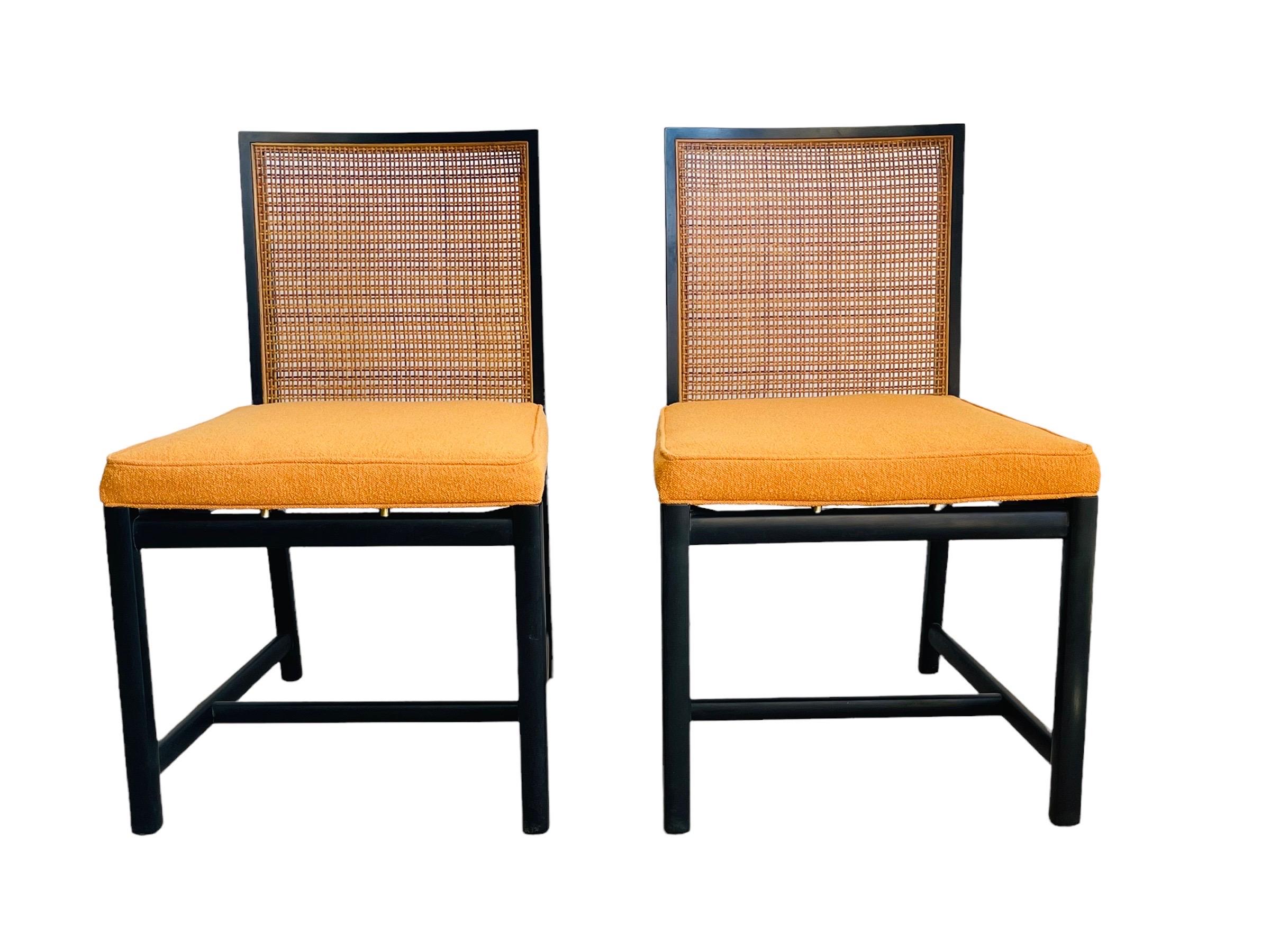 Rare Set 6 Cane Dining Chairs by Michael Taylor Circa 1960 In Good Condition For Sale In Brooklyn, NY