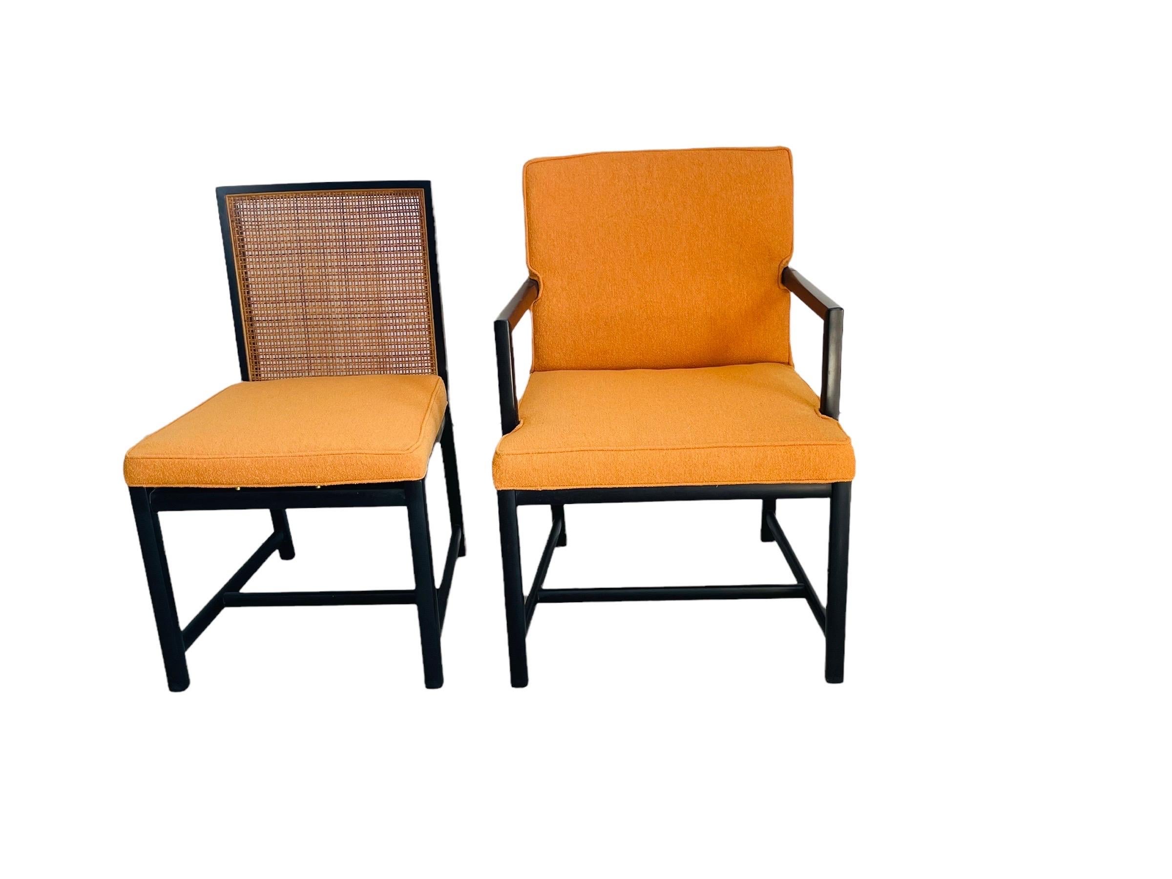 Rare Set 6 Cane Dining Chairs by Michael Taylor Circa 1960 For Sale 2