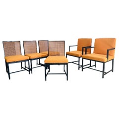 Raro set di 6 sedie da pranzo in canna di Michael Taylor, circa 1960