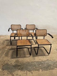 Marcel Breuer Cesca Chairs in All-Black - Set of 4 Italian Masterpieces (1970s)