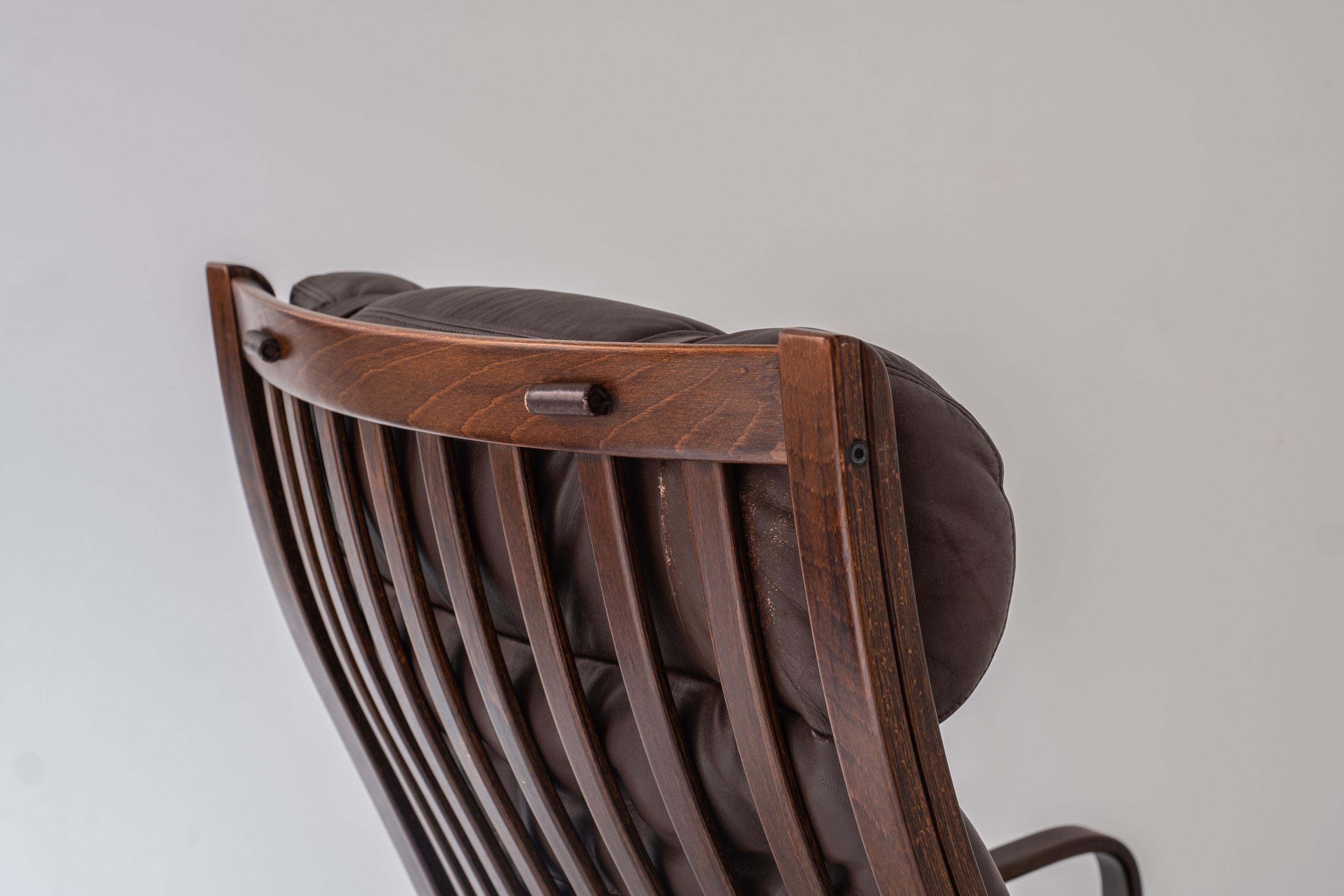 Rare ensemble de fauteuils + ottoman par Fredrik A. Kayser pour Vatne Möbler, Norvège années 1960 en vente 9