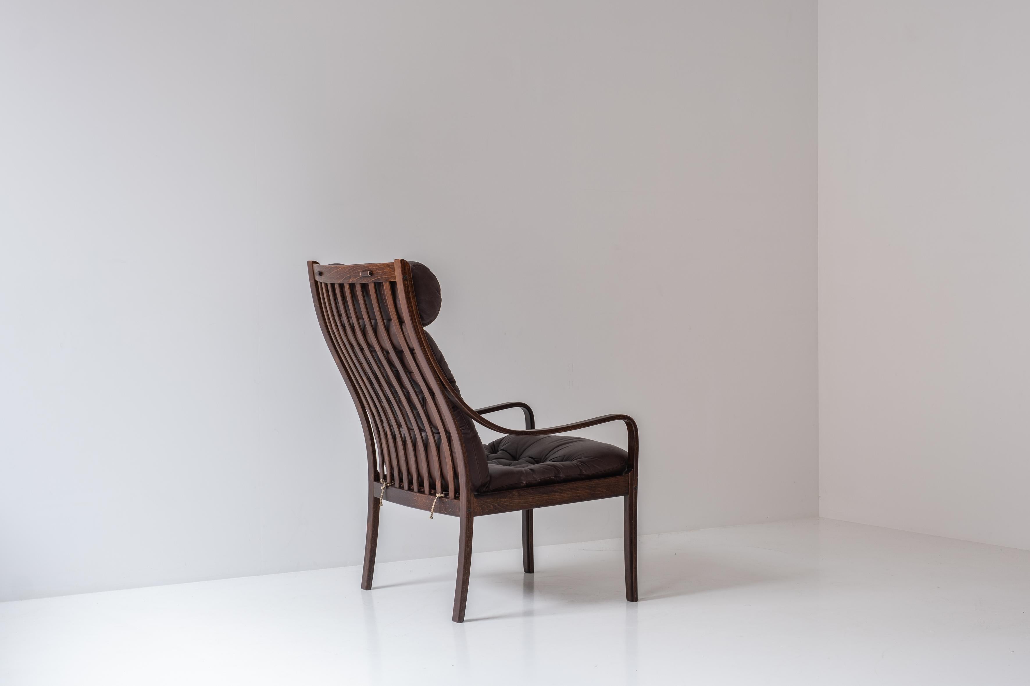 Milieu du XXe siècle Rare ensemble de fauteuils + ottoman par Fredrik A. Kayser pour Vatne Möbler, Norvège années 1960 en vente