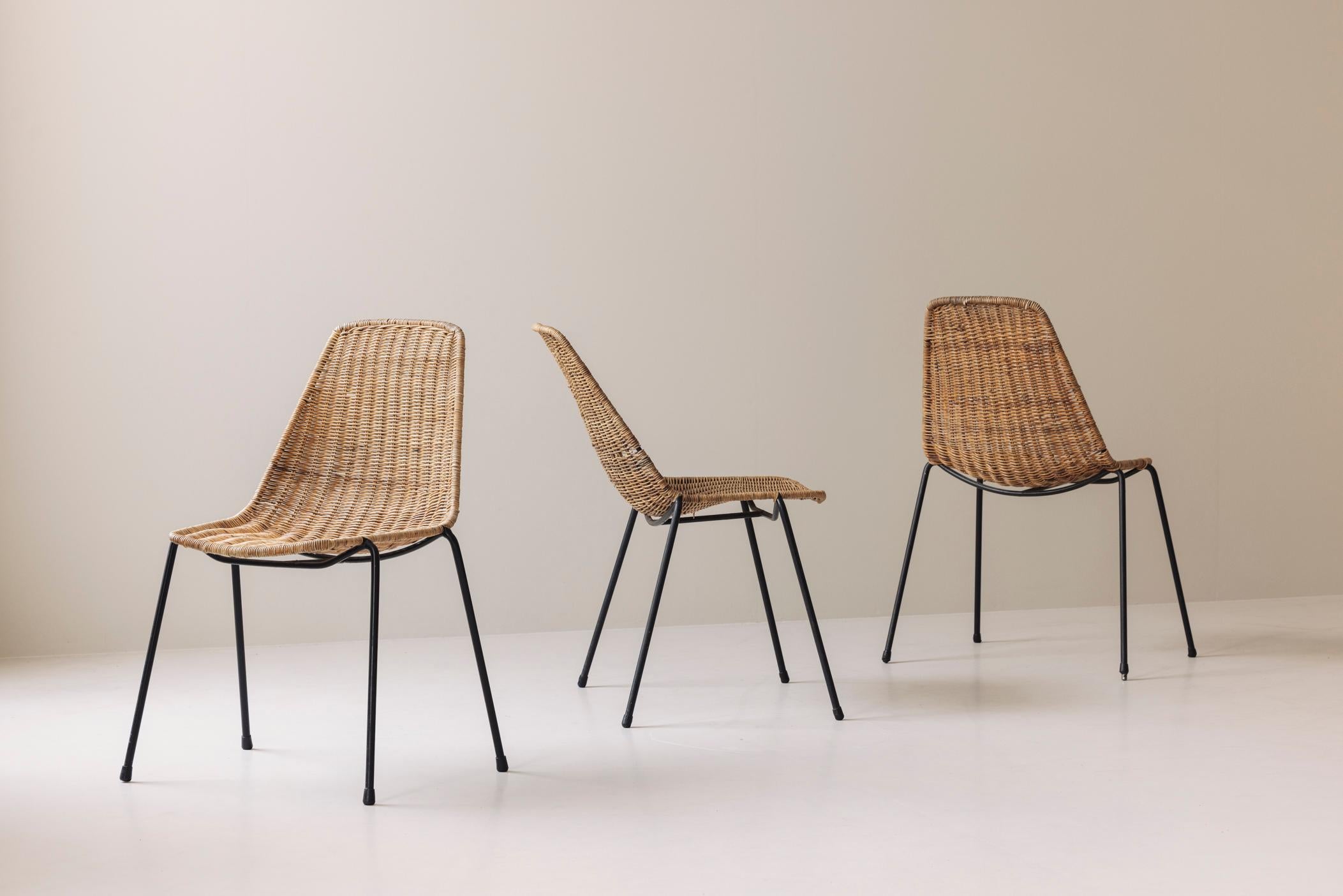 Rare set of 10 dining chairs by Gian Franco Legler, Italy 1950s. For Sale 3
