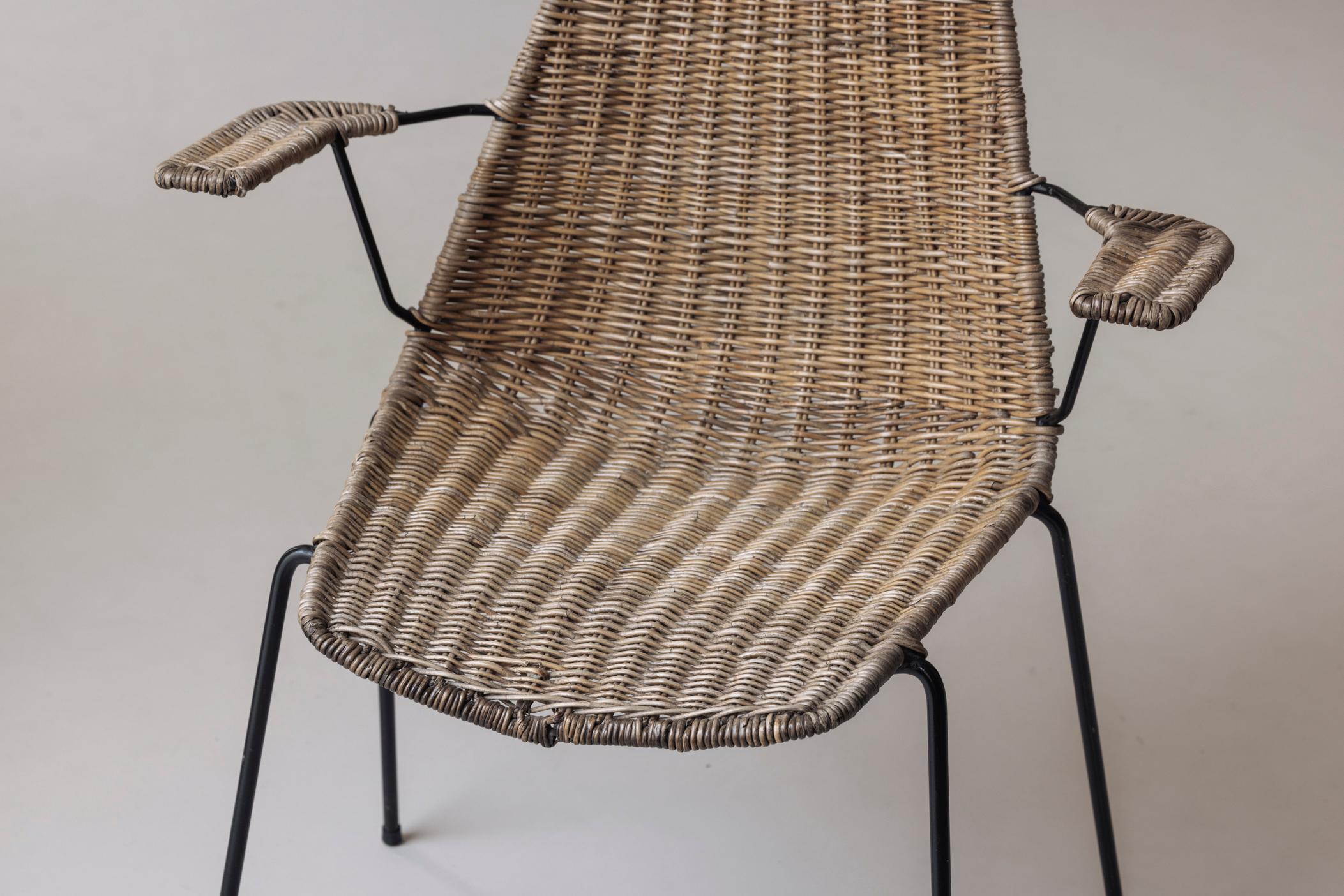 Metal Rare set of 10 dining chairs by Gian Franco Legler, Italy 1950s. For Sale