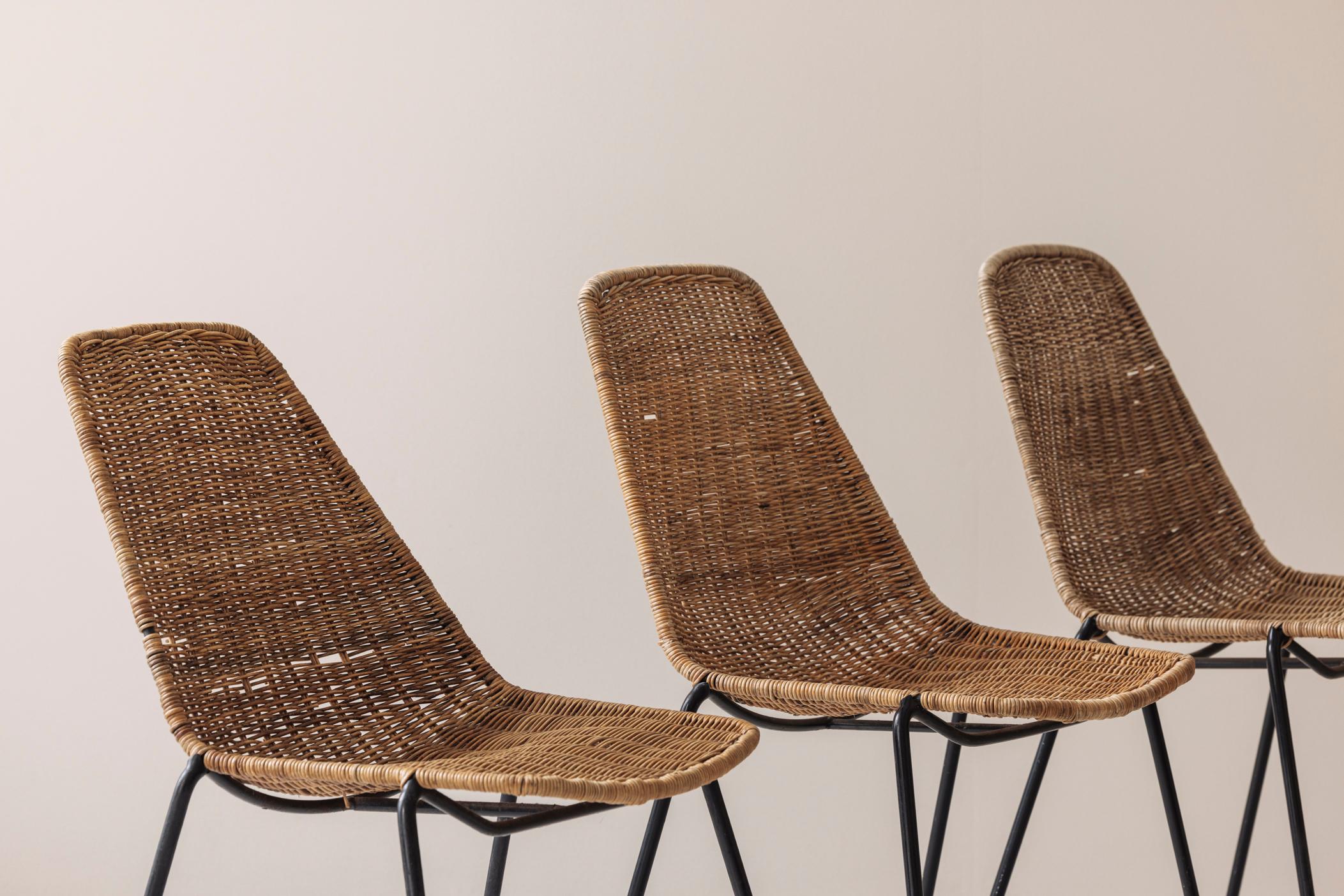 Rare set of 10 dining chairs by Gian Franco Legler, Italy 1950s. For Sale 2