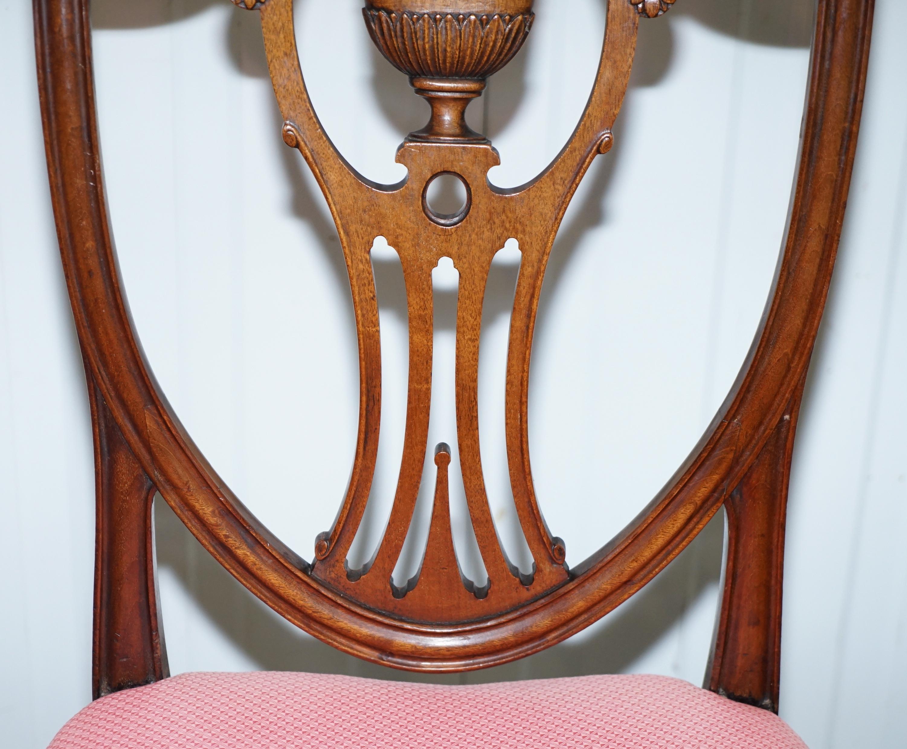 Mahogany Rare Set of 10 Gillow & Co Lancaster London Sheraton Shield Back Dining Chairs