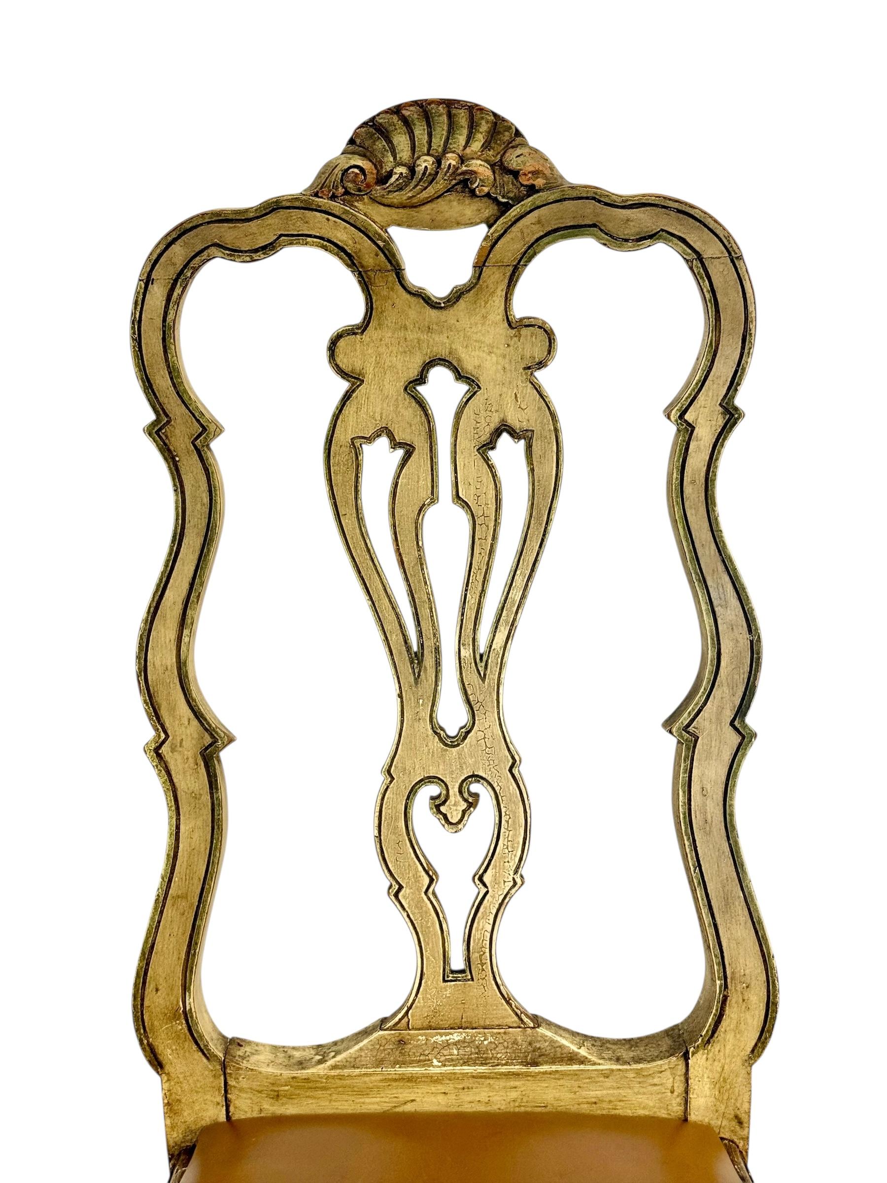Rare ensemble de 10 chaises de salle à manger rococo italiennes à la patine vieillie, c.1800 en vente 11