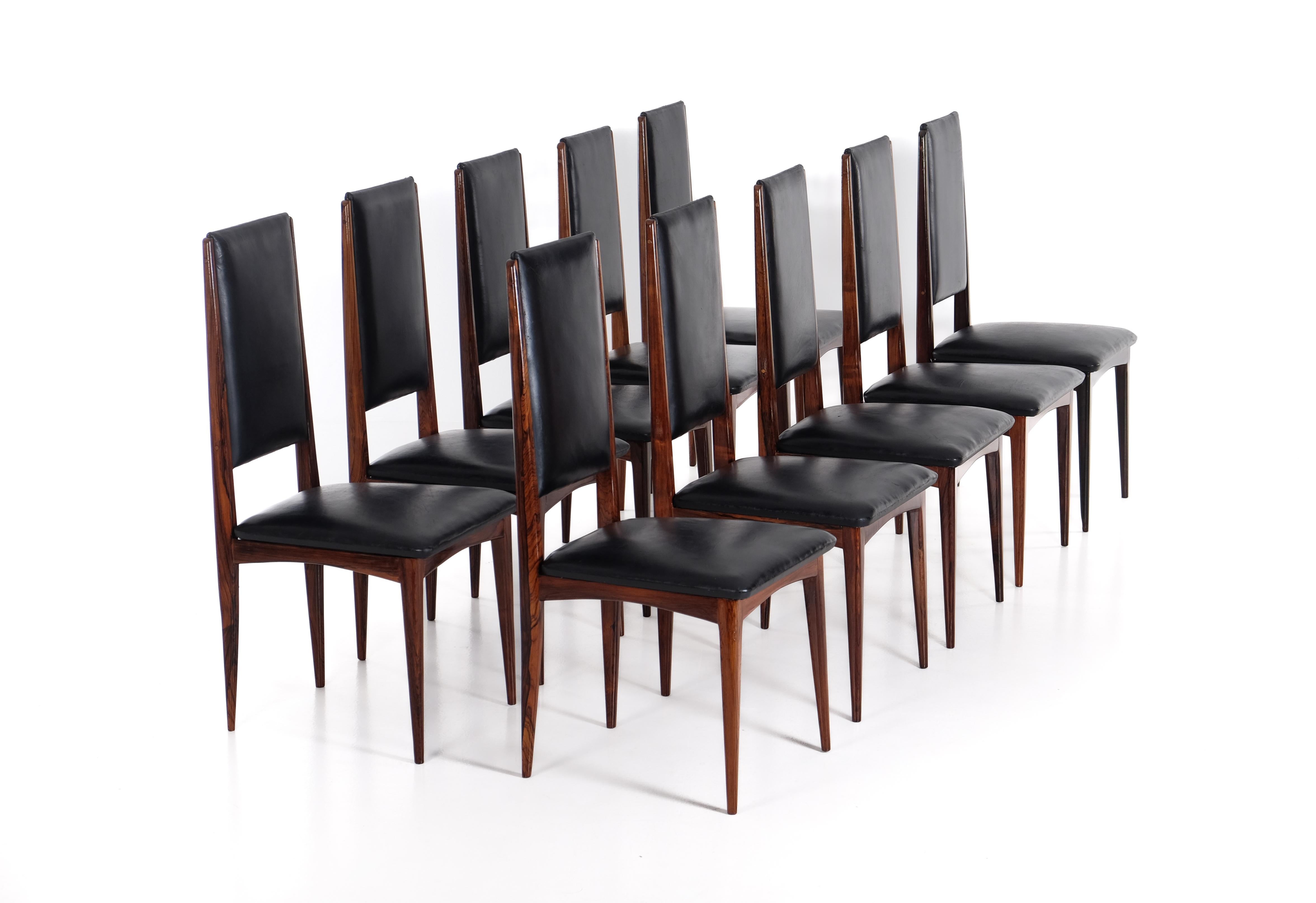 Mid-20th Century Rare set of 10 Jean Gillon dining chairs, Brazil, 1960s For Sale