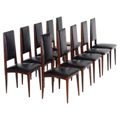 Rare set of 10 Jean Gillon dining chairs, Brazil, 1960s