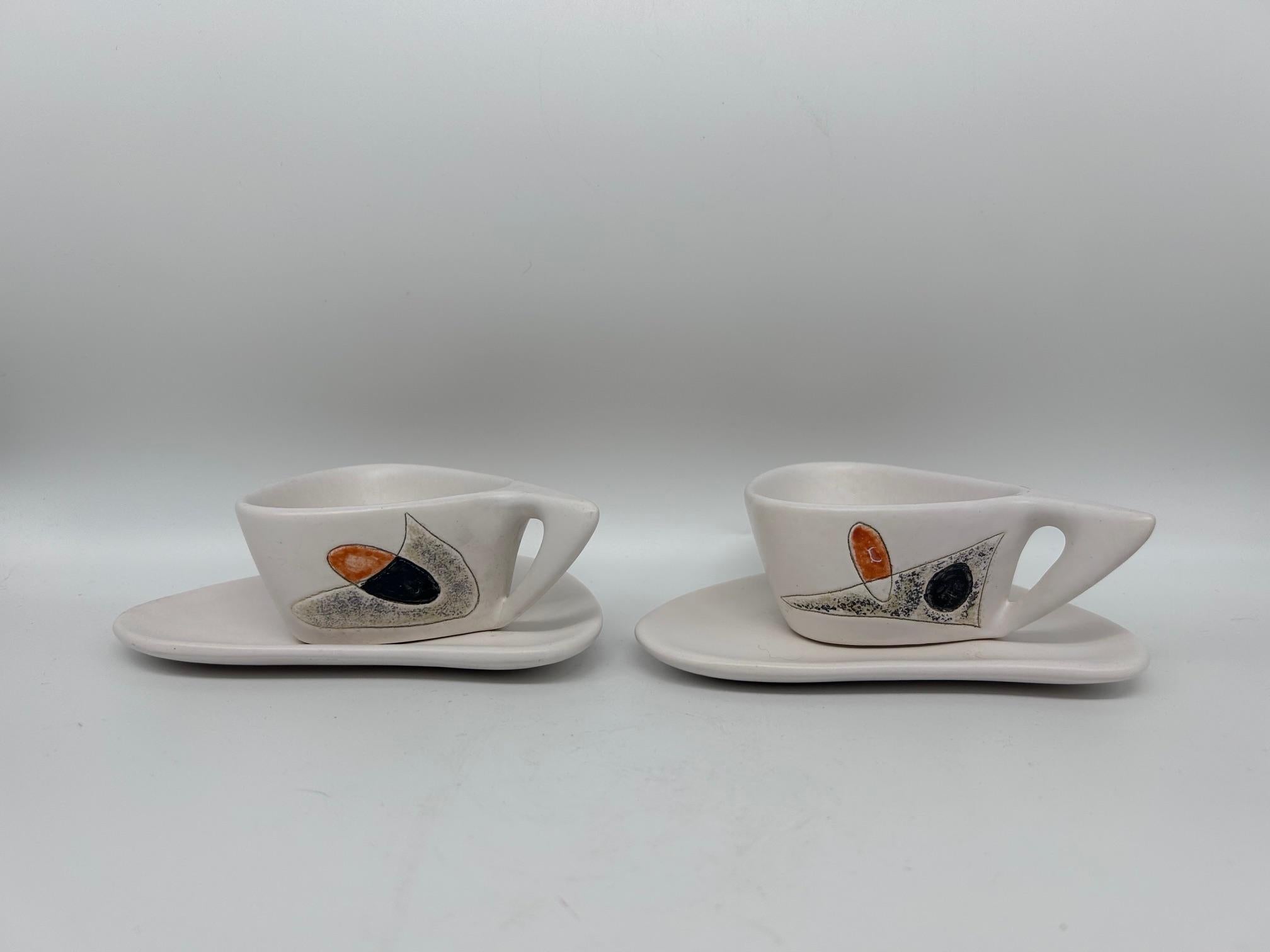 Ceramic rare set of  11 cups from Peter and Denise Orlando  For Sale