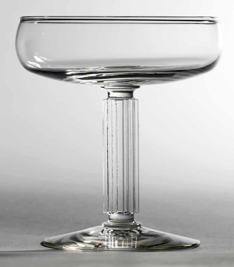 Rare Set of 12 Coupes or Martini Glasses, Embassy Pattern, Teague for  Libbey For Sale at 1stDibs