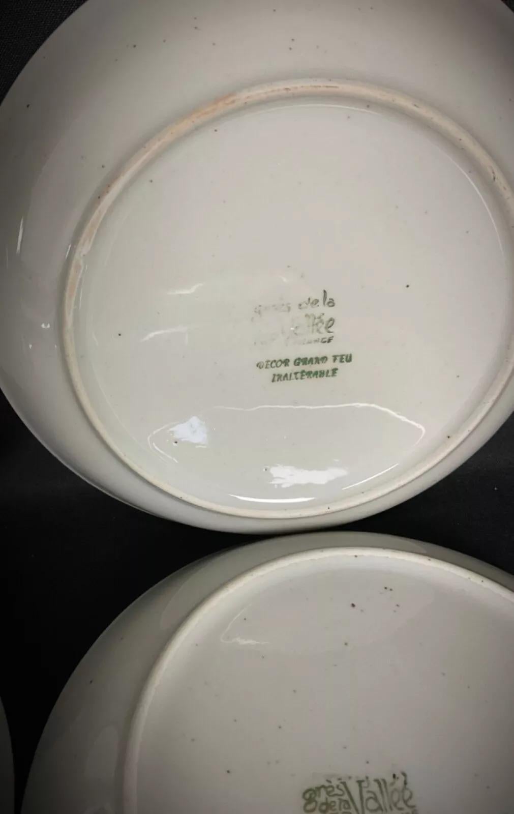 Raro set di 12 ciotole da dessert francesi CNP Grès de la Vallée - 2Y366 in vendita 2