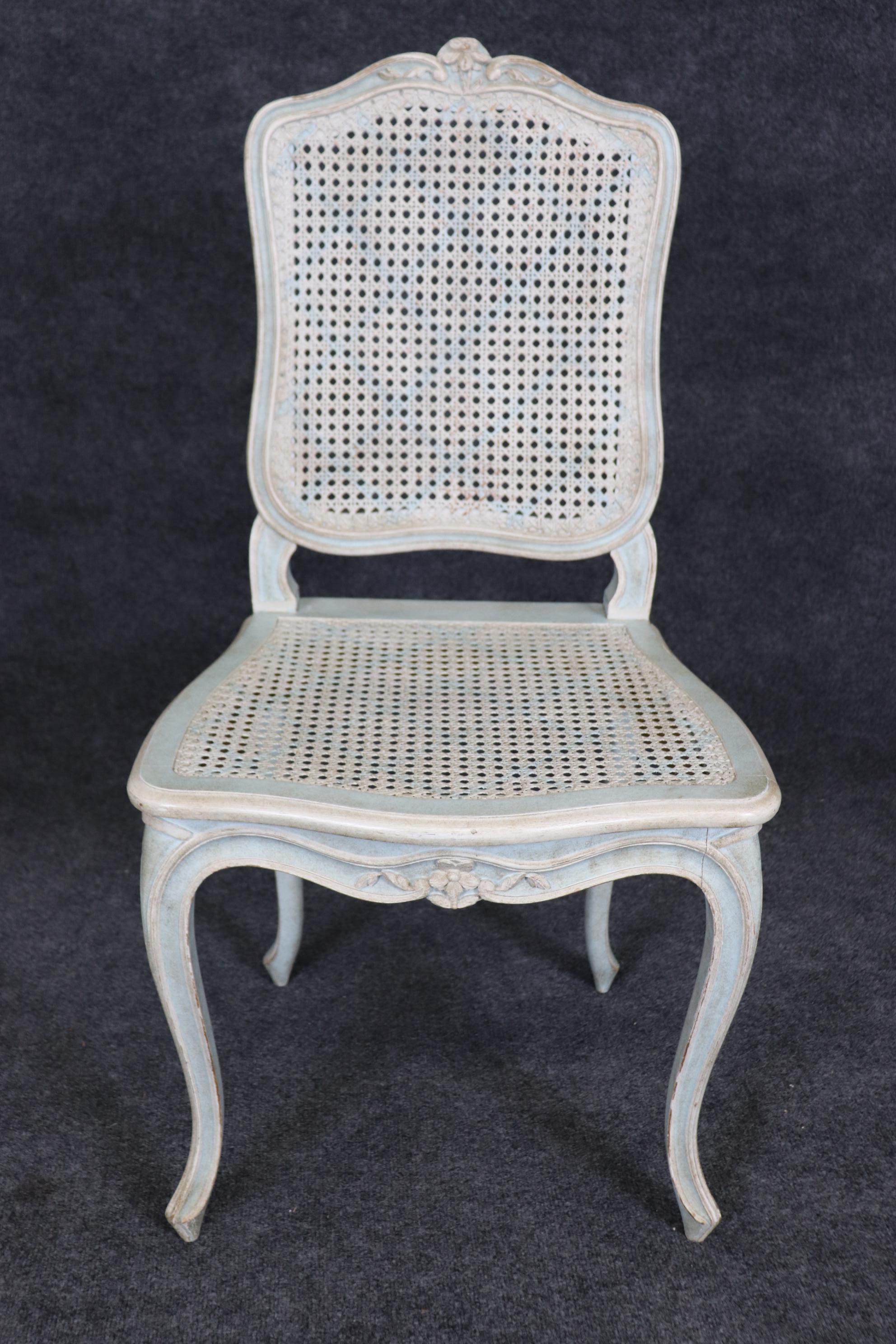 Rare set of 12 French Louis XV Country French Cane Dining Chairs  In Good Condition For Sale In Swedesboro, NJ