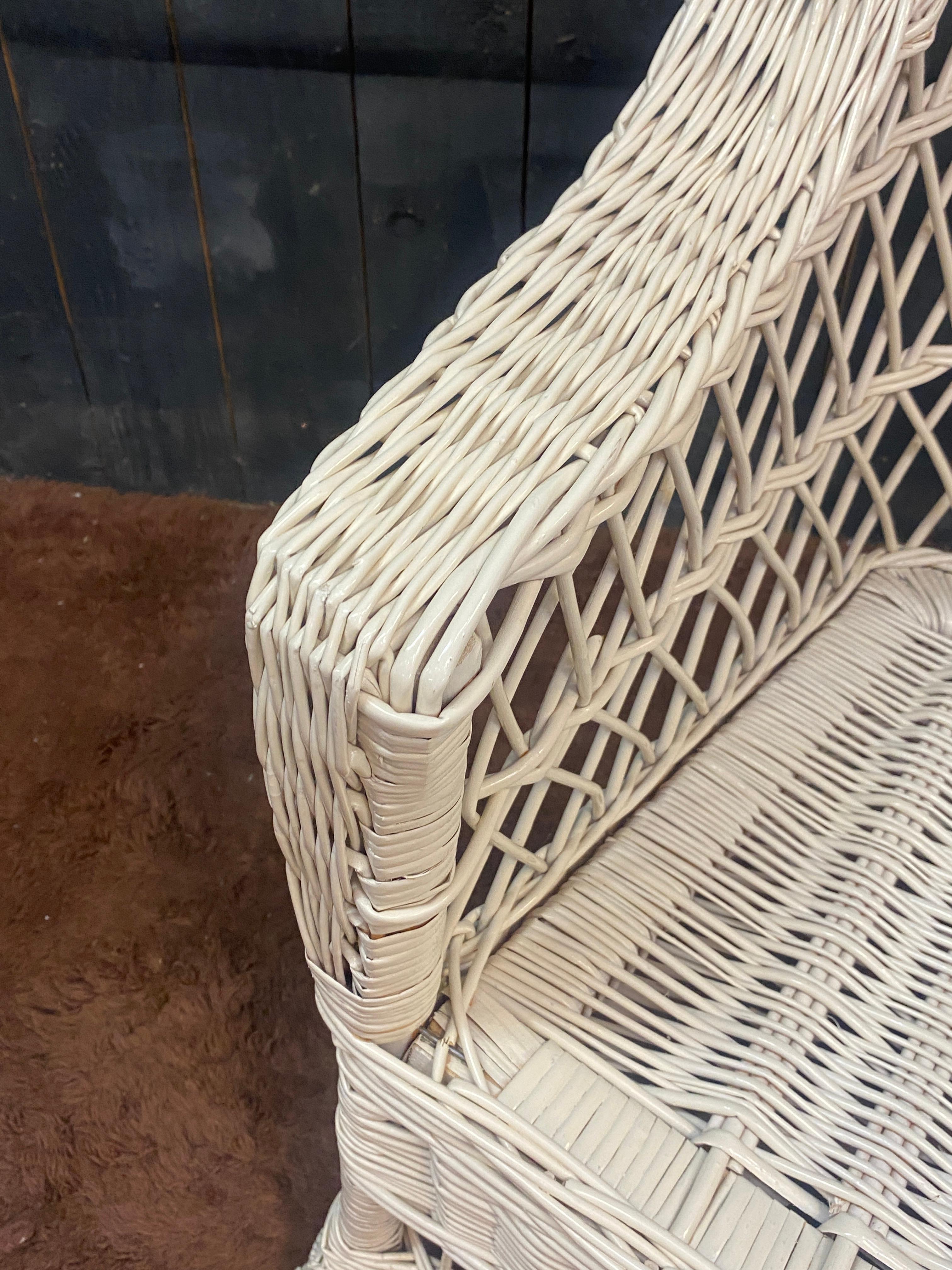 Rotin Rare ensemble de 10 fauteuils de véranda en rotin circa 1970/1980 Très bon état d'usage en vente