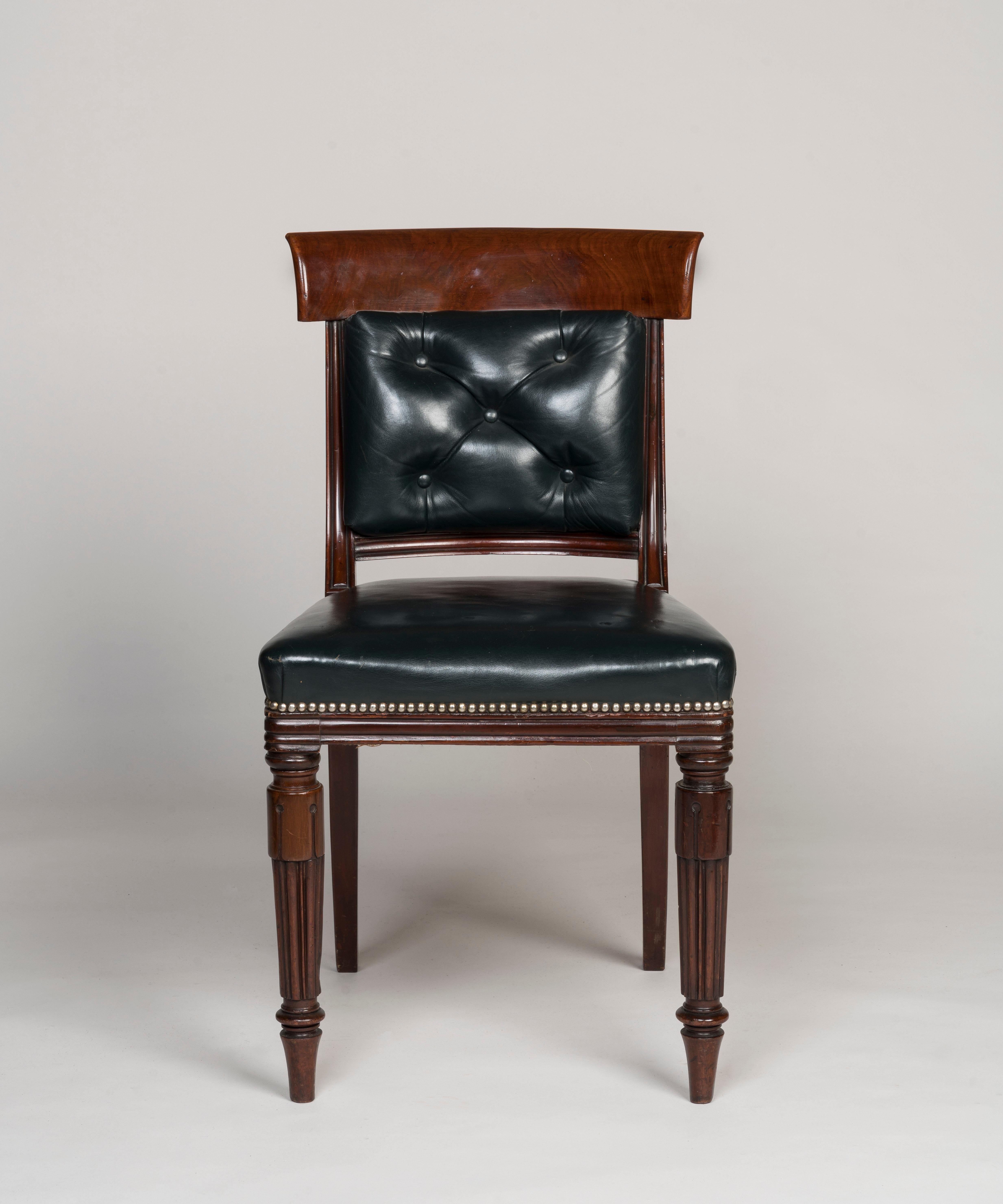 English Rare Set of 14 William IV Period Dining Chairs with Great Provenance For Sale