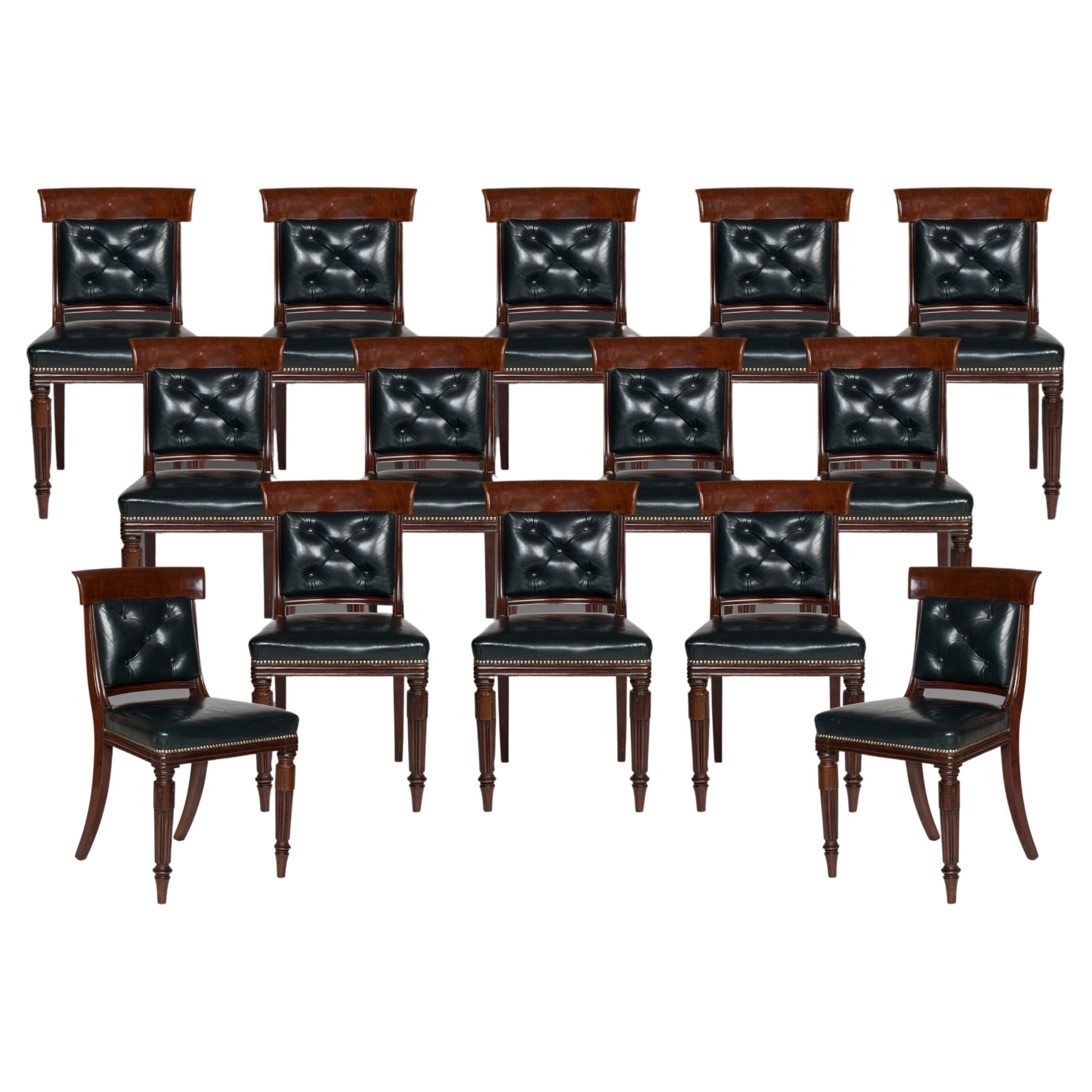 Rare Set of 14 William IV Period Dining Chairs with Great Provenance For Sale
