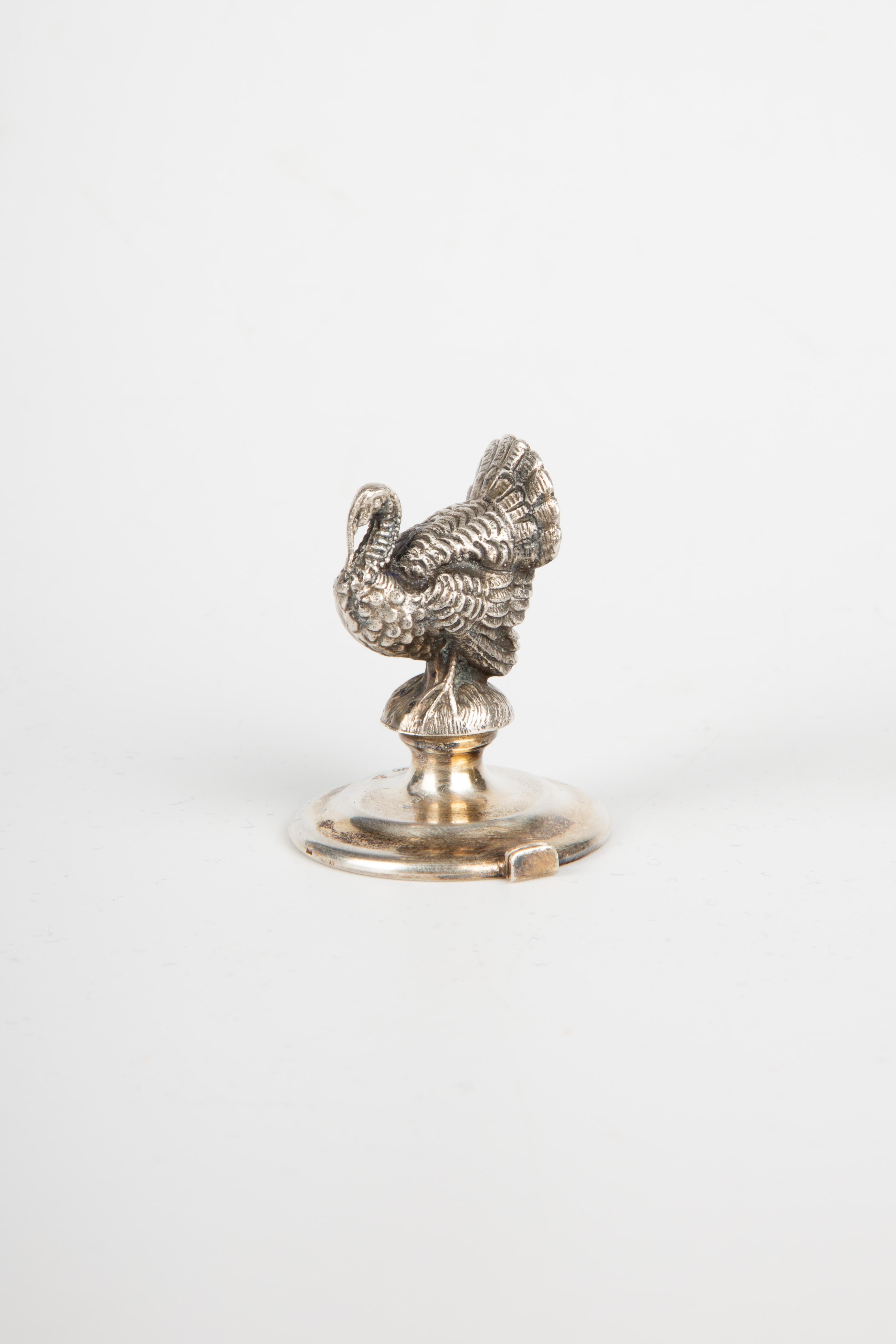 Rare Set of 18 Italian Silver Bird or Fowl Place Card Holders For Sale 3