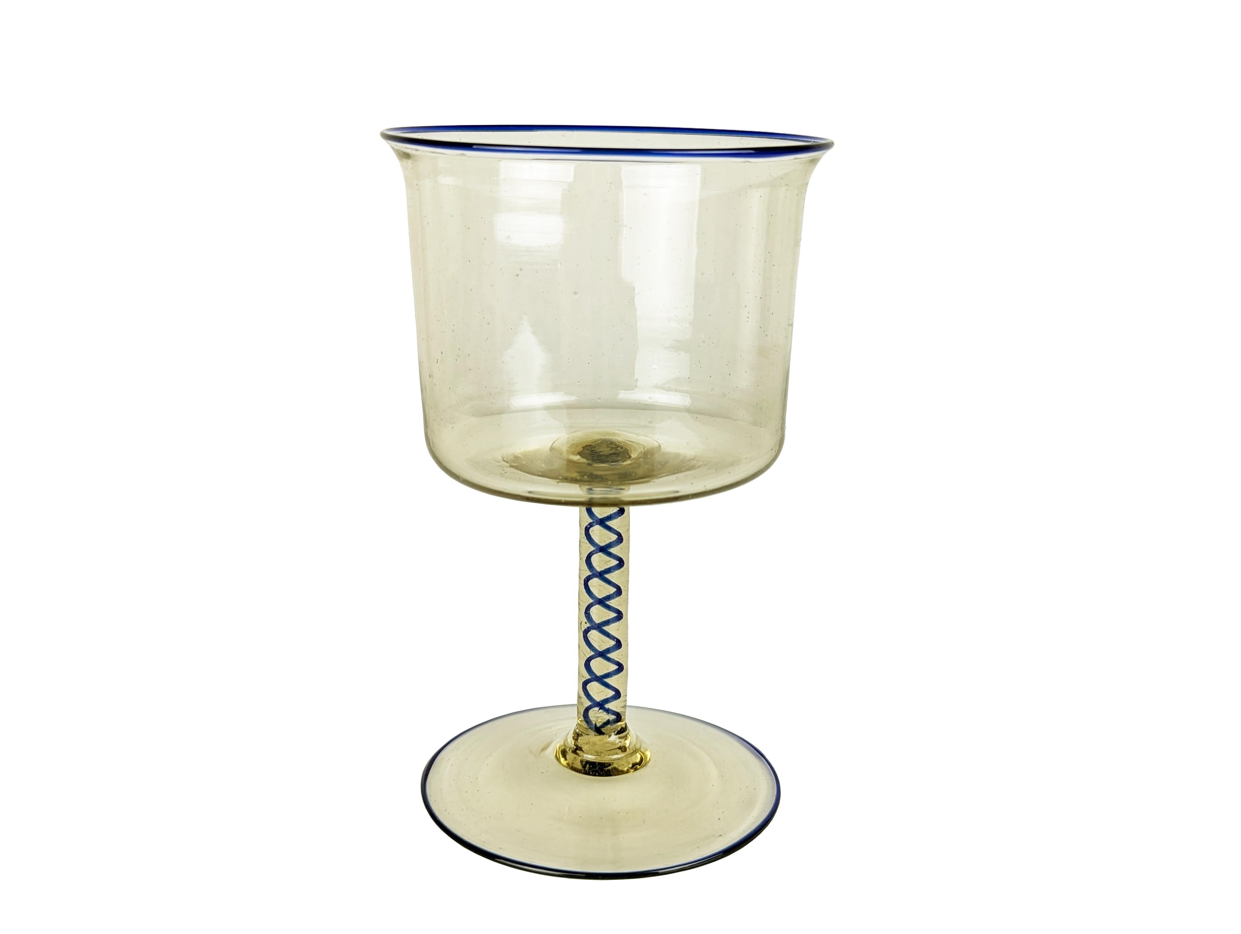 rare set of 18 Murano glass goblets by Vittorio Zecchin for Pauly & Co, 1930s For Sale 1