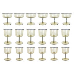 raro juego de 18 copas de cristal de Murano de Vittorio Zecchin para Pauly & Co, años 30