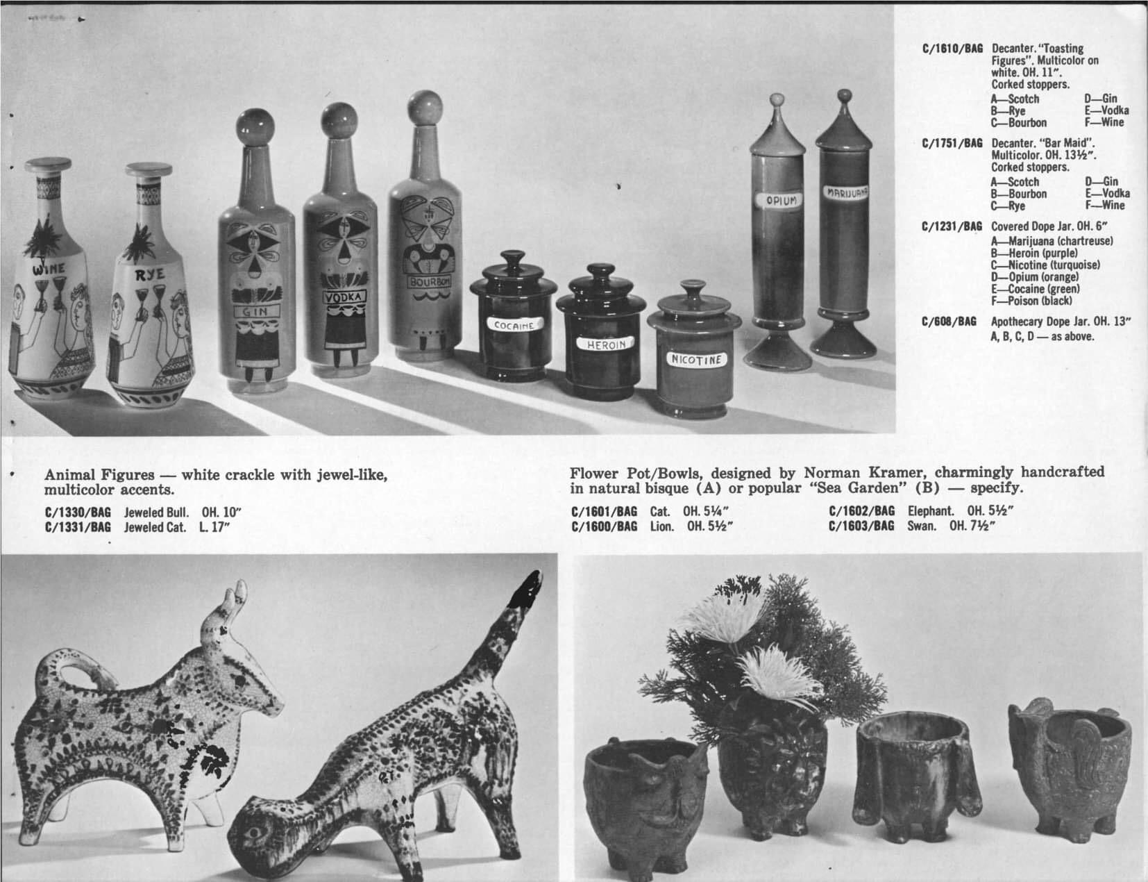 Seltenes Set von Apothekengläsern mit Deckel aus den 1960er Jahren von Alvino Bagni für Raymor 4