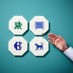 Rare Set of 19th Century House of Commons Octagonal Tiles by Minton Hollins