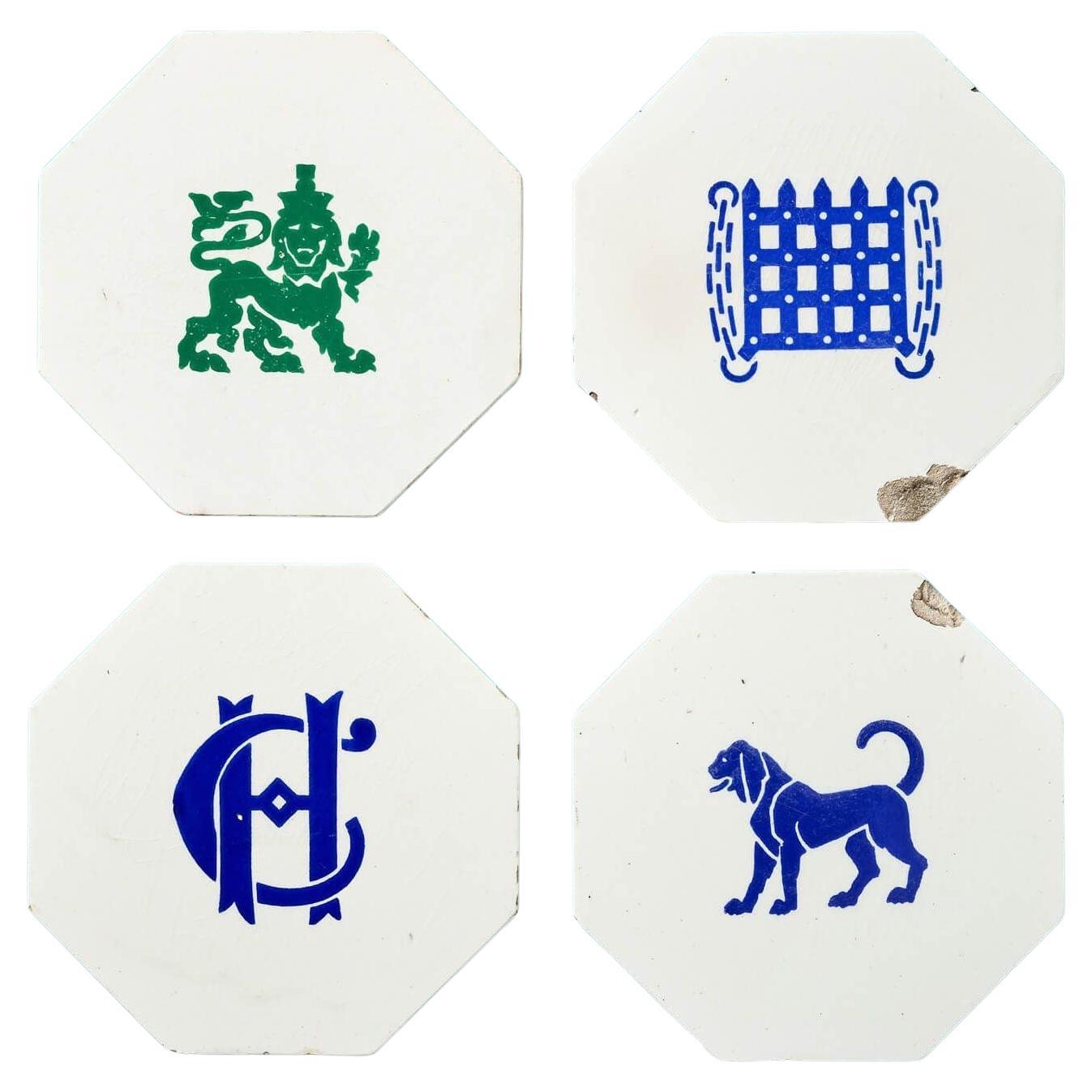 Seltener Satz achteckiger Kacheln des Unterhauses aus dem 19. Jahrhundert von Minton Hollins im Angebot