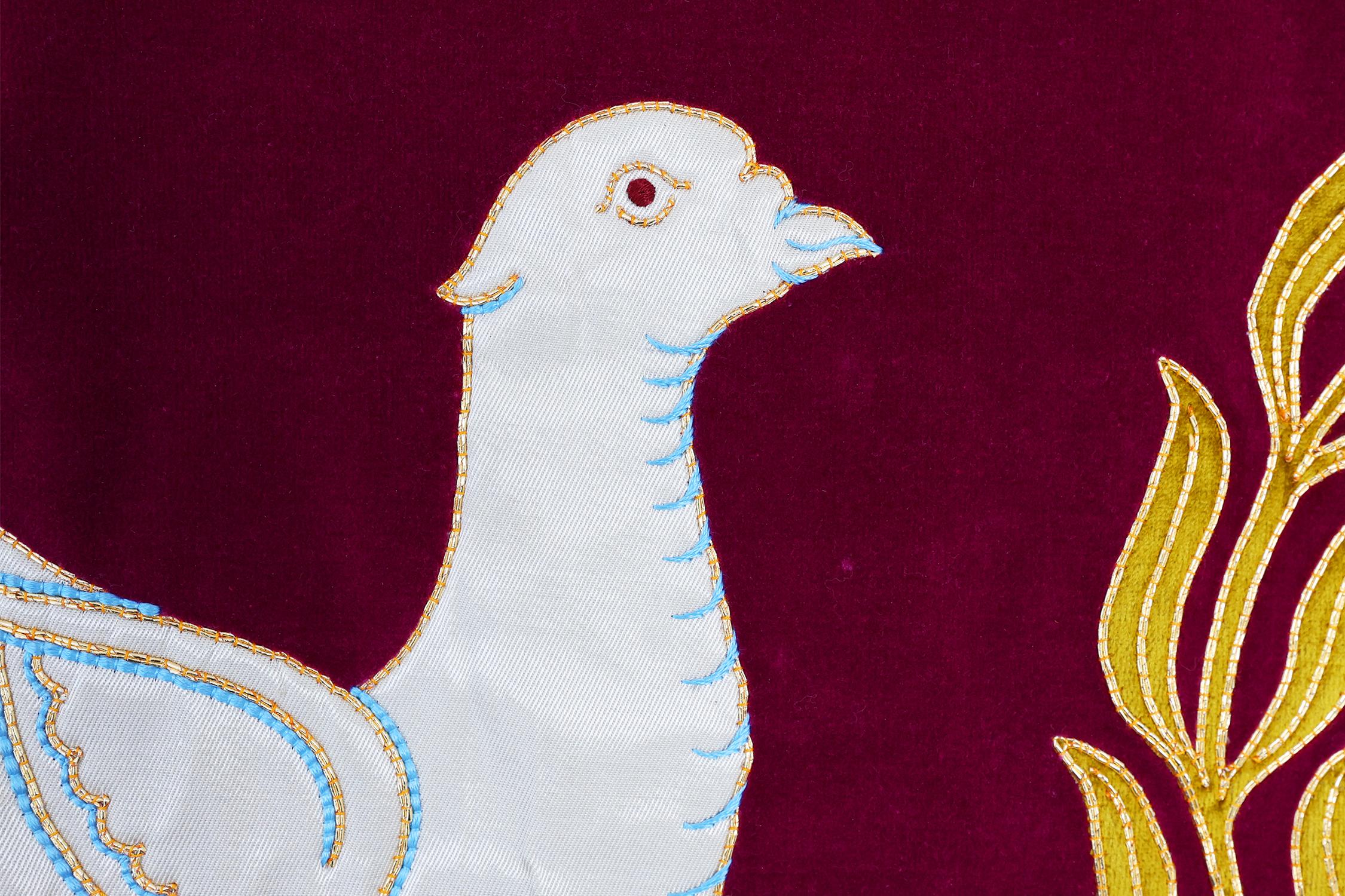 Baroque Rare ensemble de 2 bannières religieuses ou nappes d'autel antiques, Belgique, années 1900 en vente