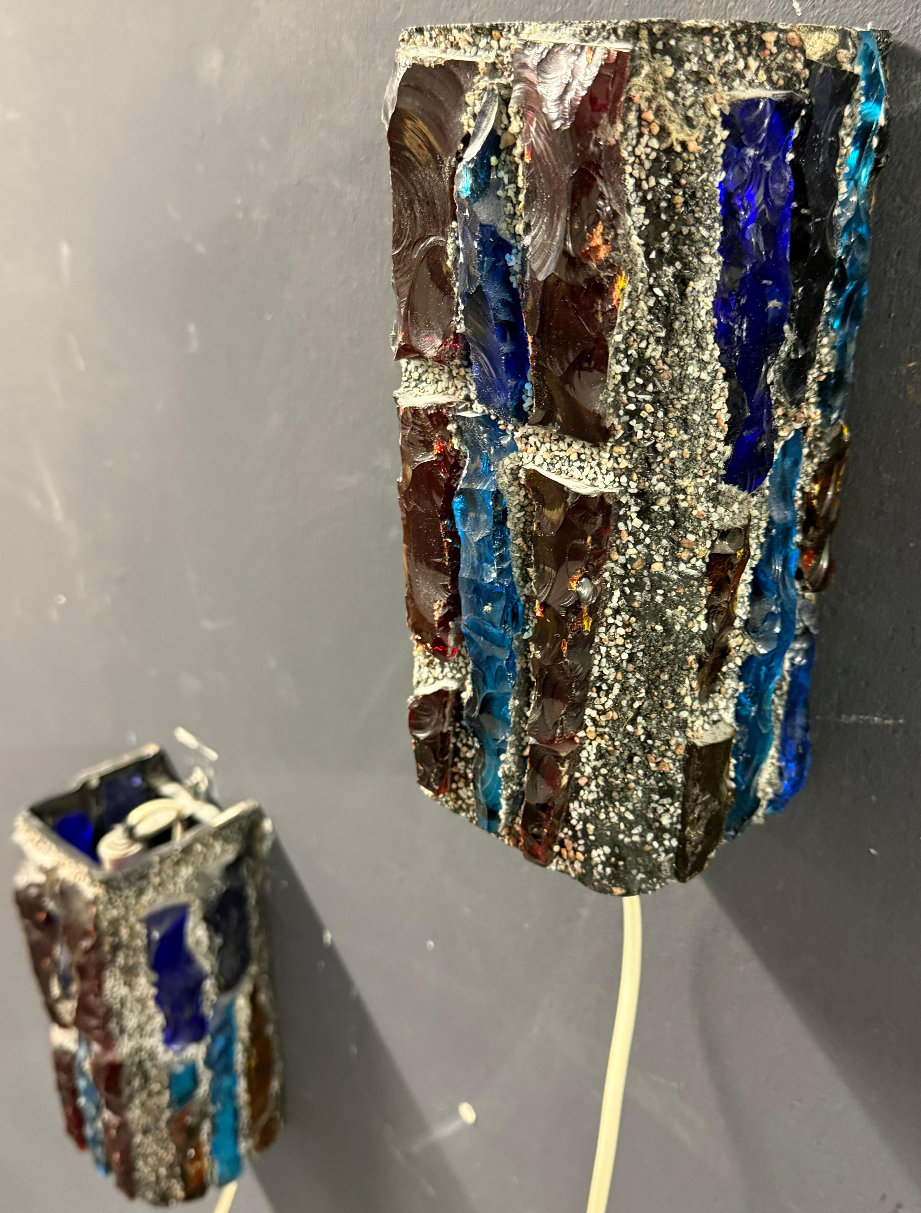 rare ensemble de 2 appliques murales d'artistes Bon état - En vente à Munich, DE