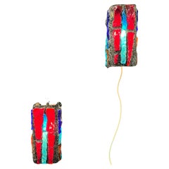 rare set of 2 artists wall sconces