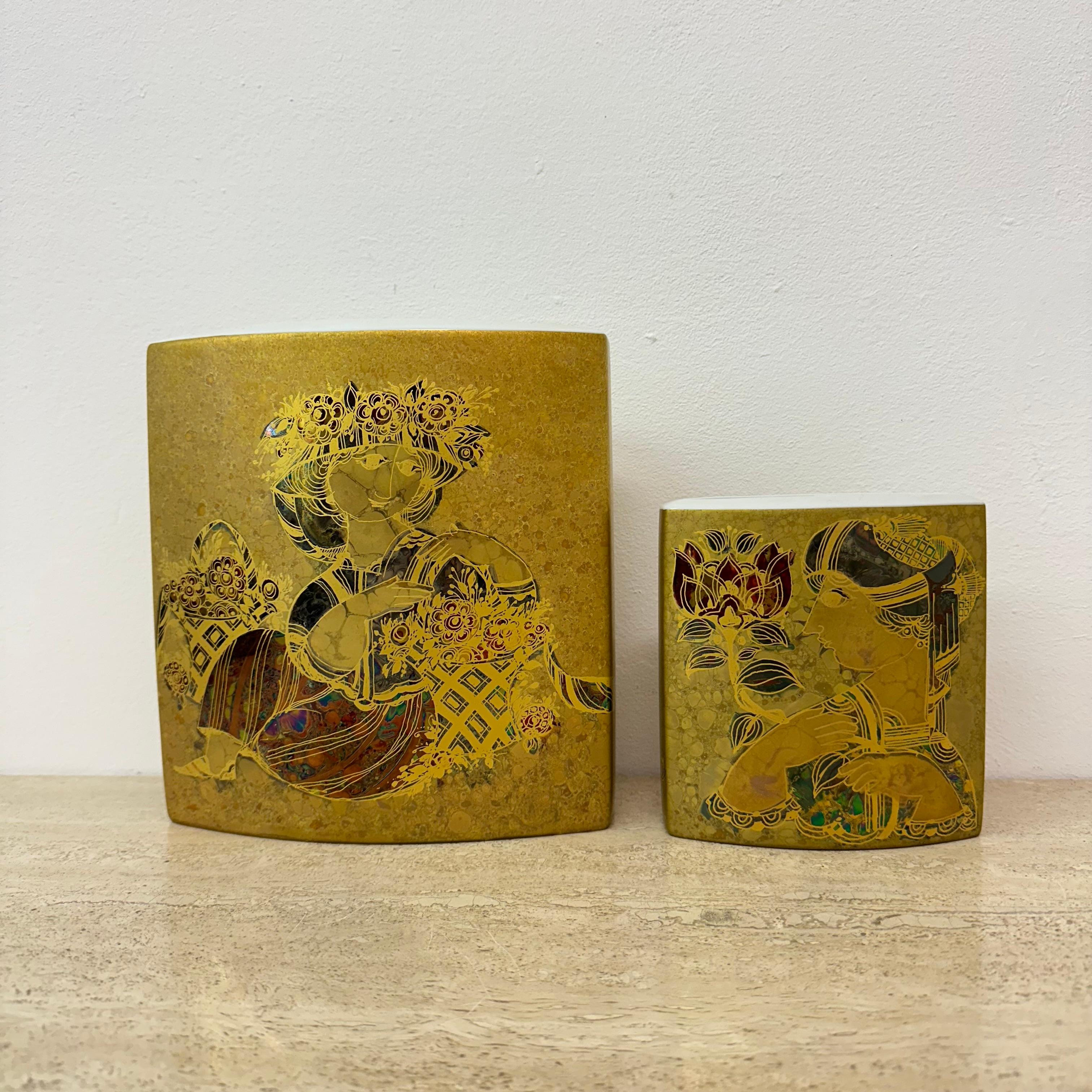 Raro set di 2 vasi Bjørn Wiinblad per Rosenthal, anni '70 In condizioni ottime in vendita a Delft, NL