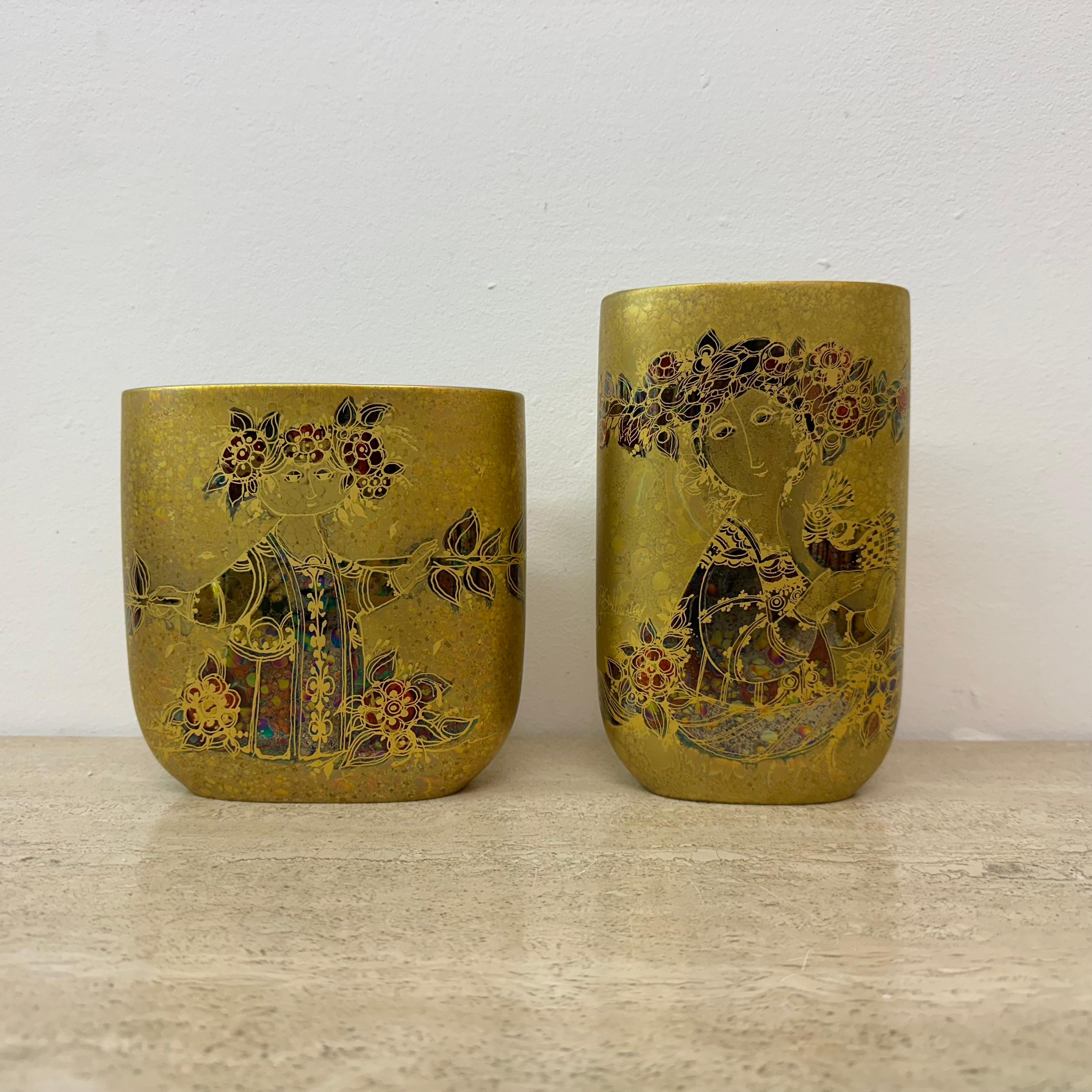 Raro set di 2 vasi Bjørn Wiinblad per Rosenthal, anni '70 In condizioni buone in vendita a Delft, NL