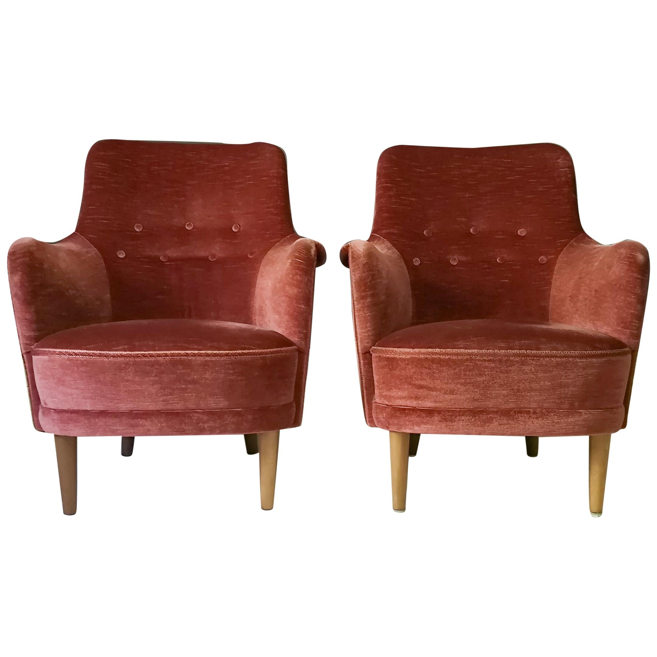 Rare Set of 2 Carl Malmsten "Samsas" Chairs, Sweden, 1960s