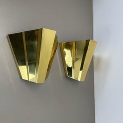 raro Set di 2 applique CUBIC in ottone massiccio di Egoluce, Italia anni '80