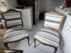 Rare Set of 2 Grand Estate Victorian Carved Mahogany Upholstered Chairs