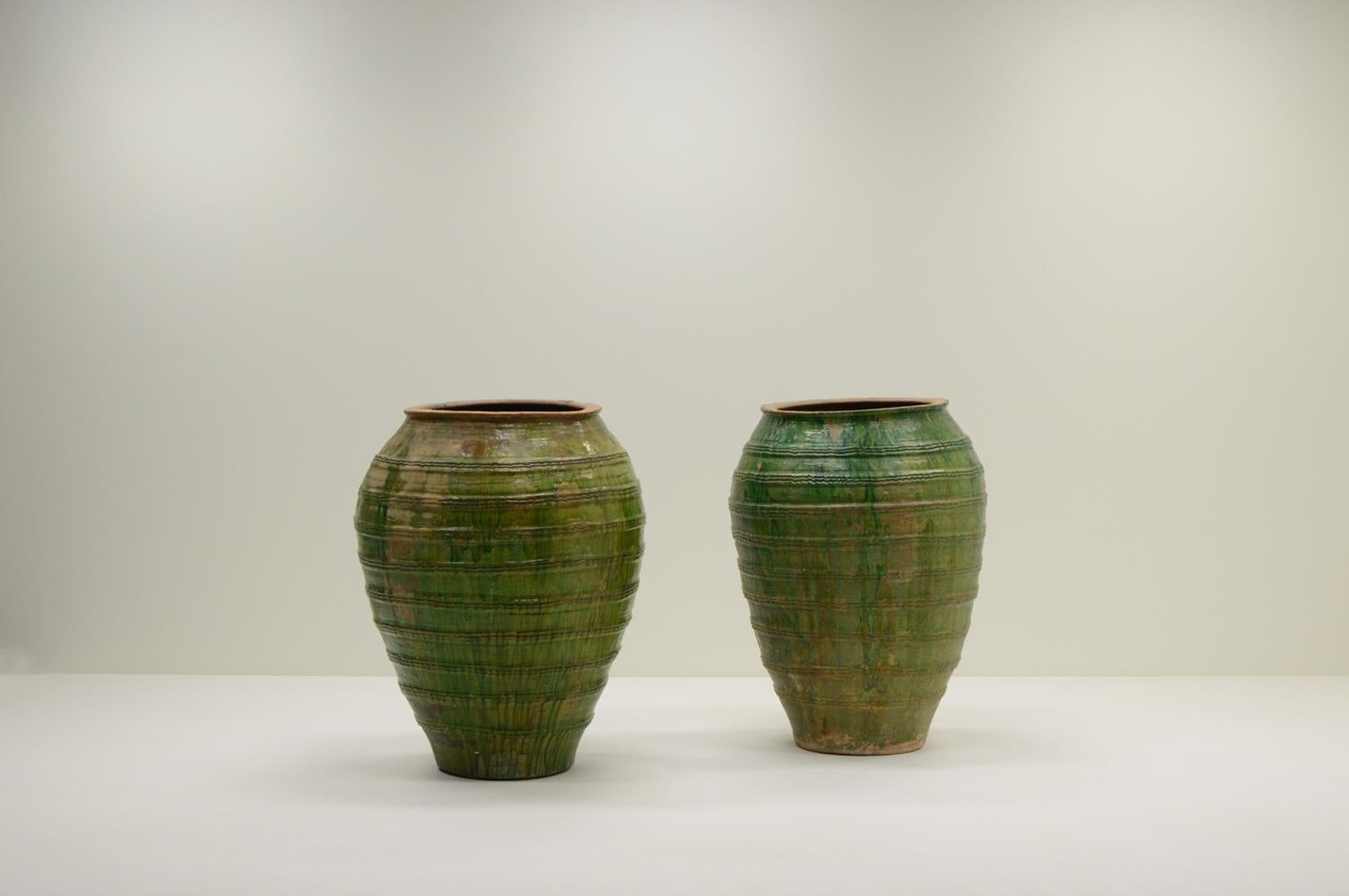 Italian Rare Set of 2 large early 16th century Tuscany vases, Italy. For Sale