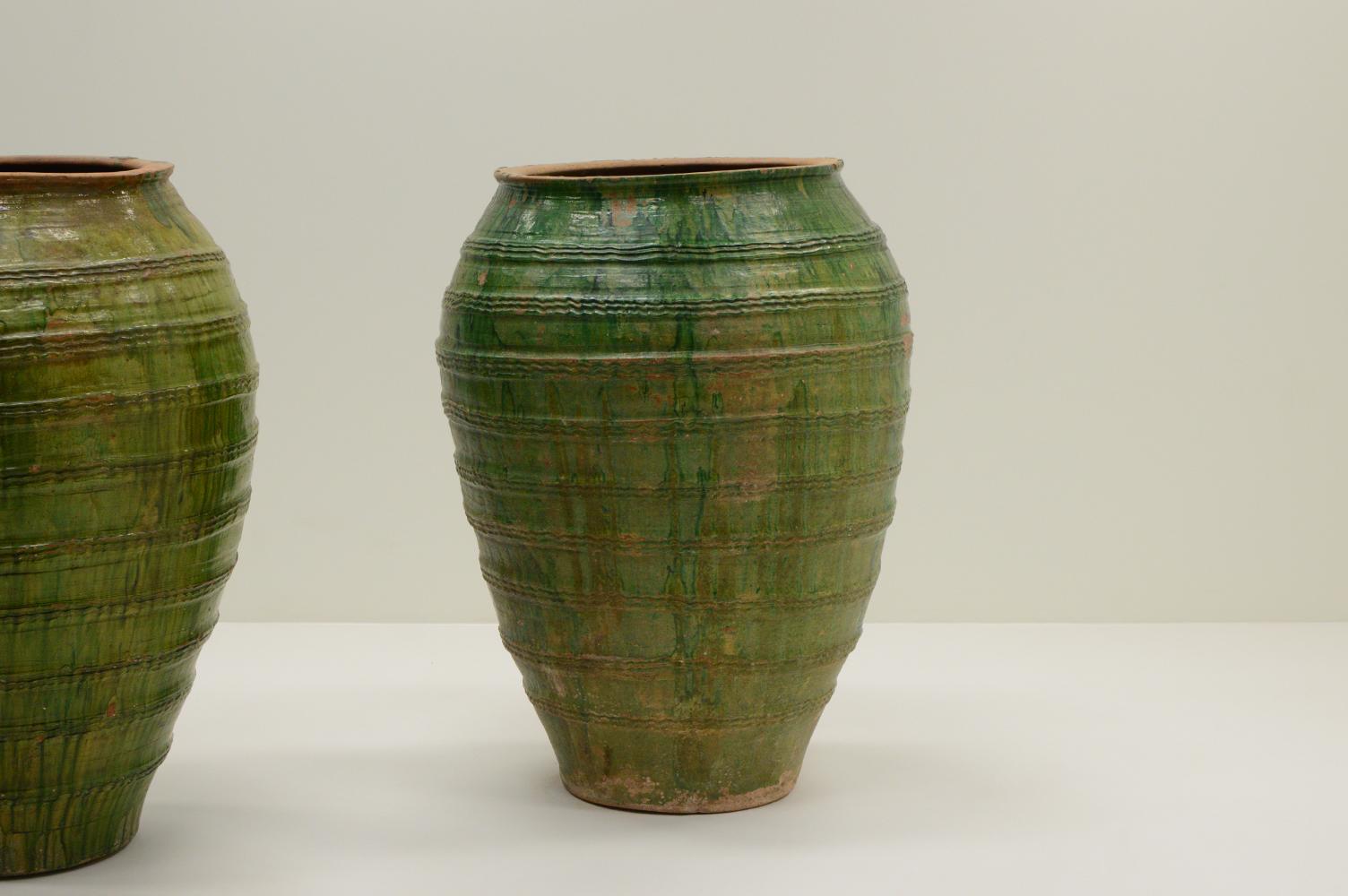 Ceramic Rare Set of 2 large early 16th century Tuscany vases, Italy. For Sale