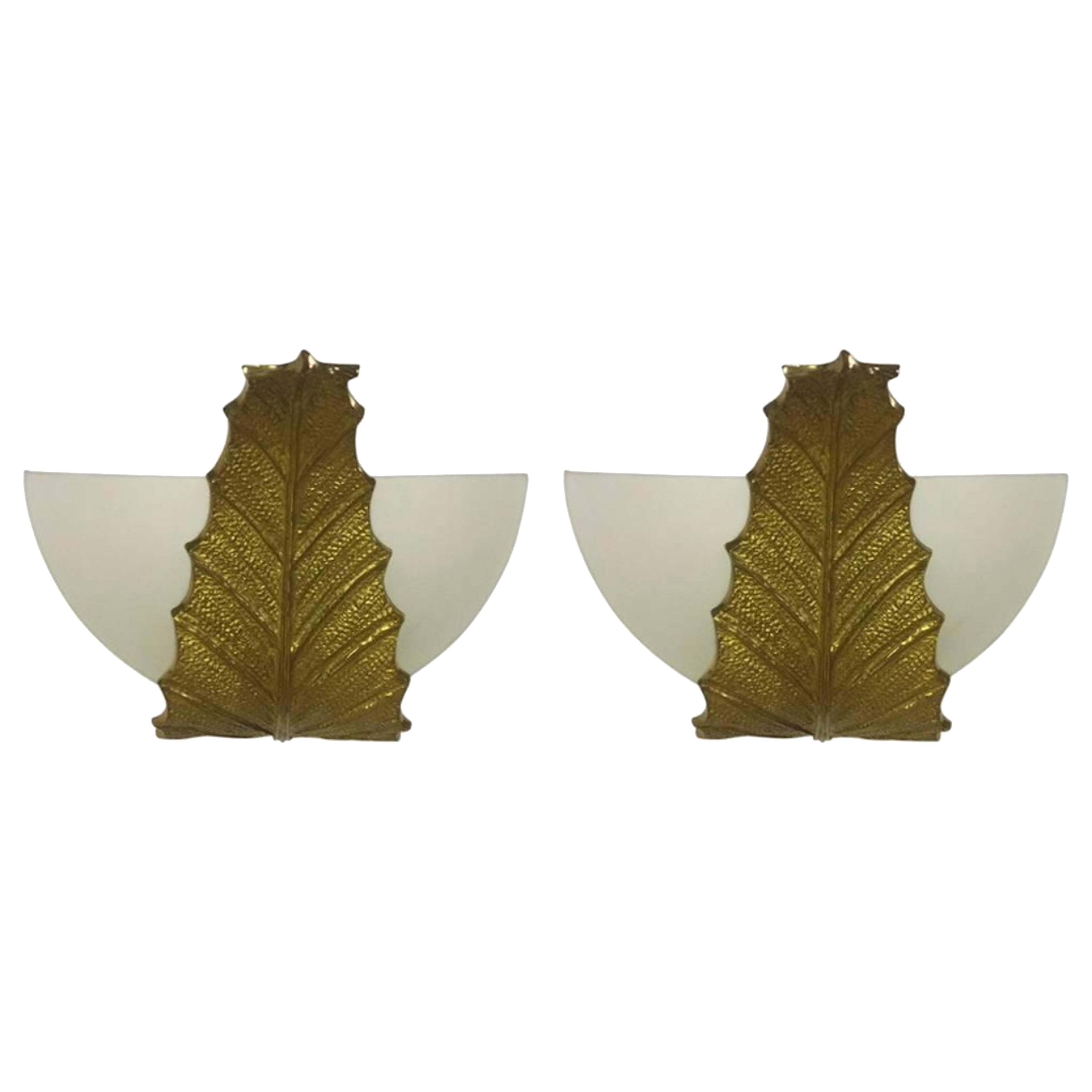 Rare set of 2 Shatanis Wall sconces by Maison Charles For Sale