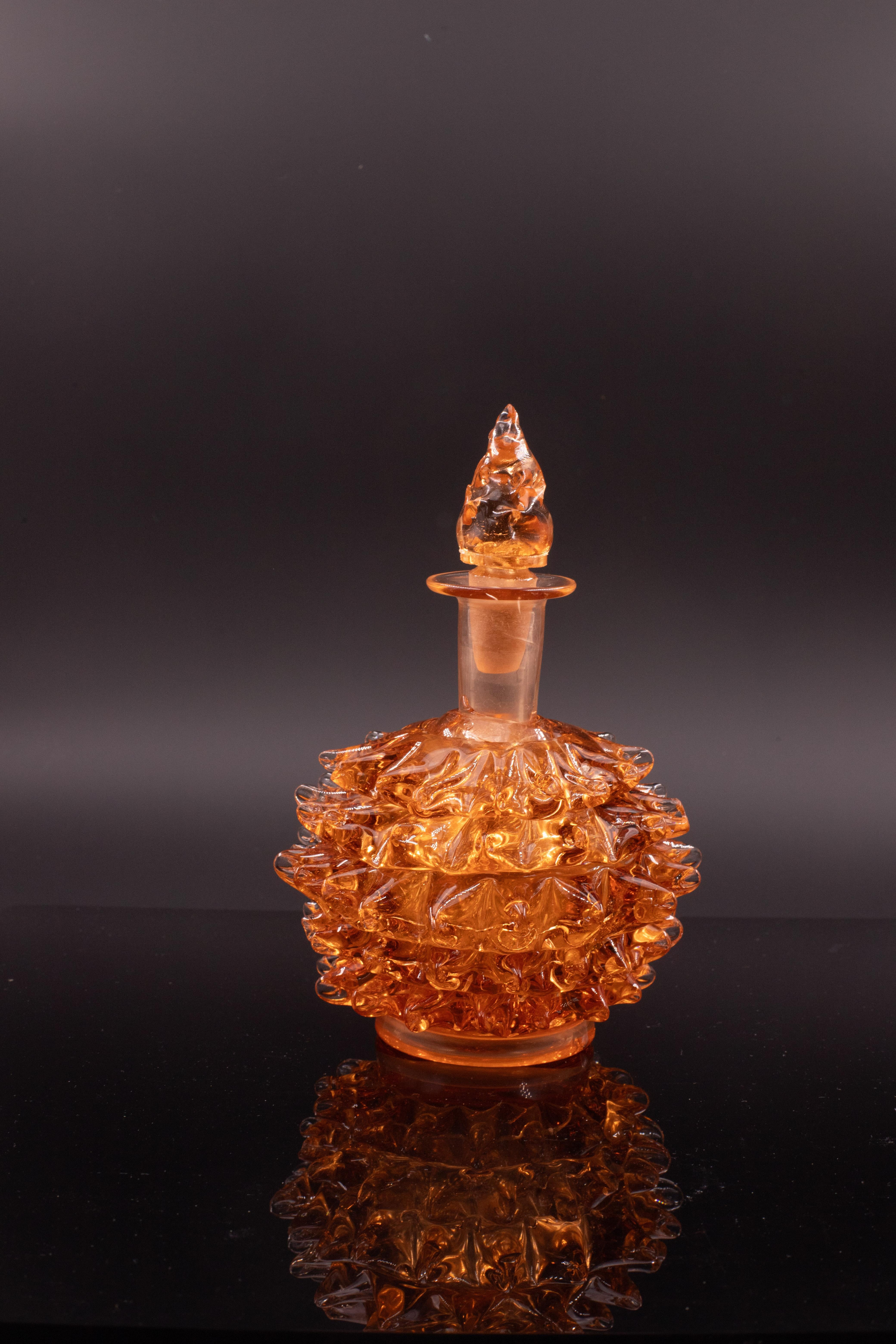 Rare Set of 3 Amber Rostrato Murano Glass Vases by Barovier & Toso, 1940s For Sale 4