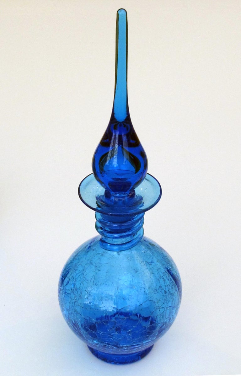 Rare Set of 3 American Art Glass Decanters by Joel Myers for Blenko Glassworks at 1stDibs