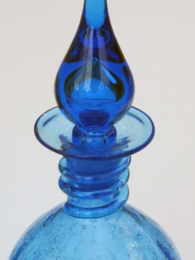 Rare Set of 3 American Art Glass Decanters by Joel Myers for Blenko Glassworks at 1stDibs