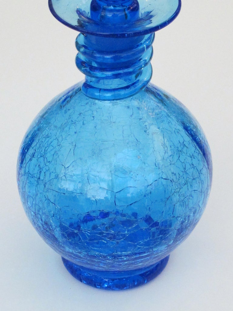 Rare Set of 3 American Art Glass Decanters by Joel Myers for Blenko