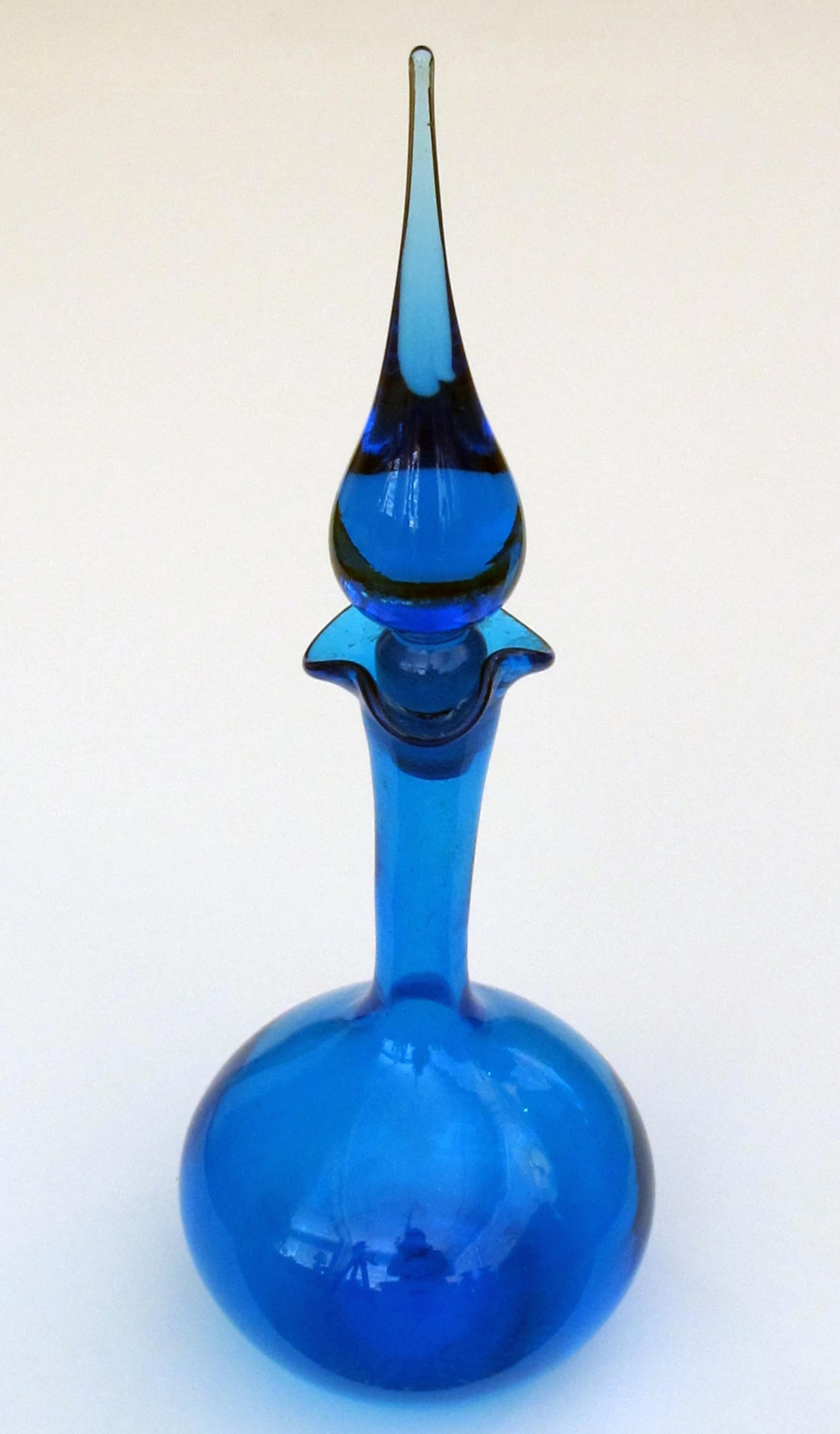 Rare Set of 3 American Art Glass Decanters by Joel Myers for Blenko Glassworks 4