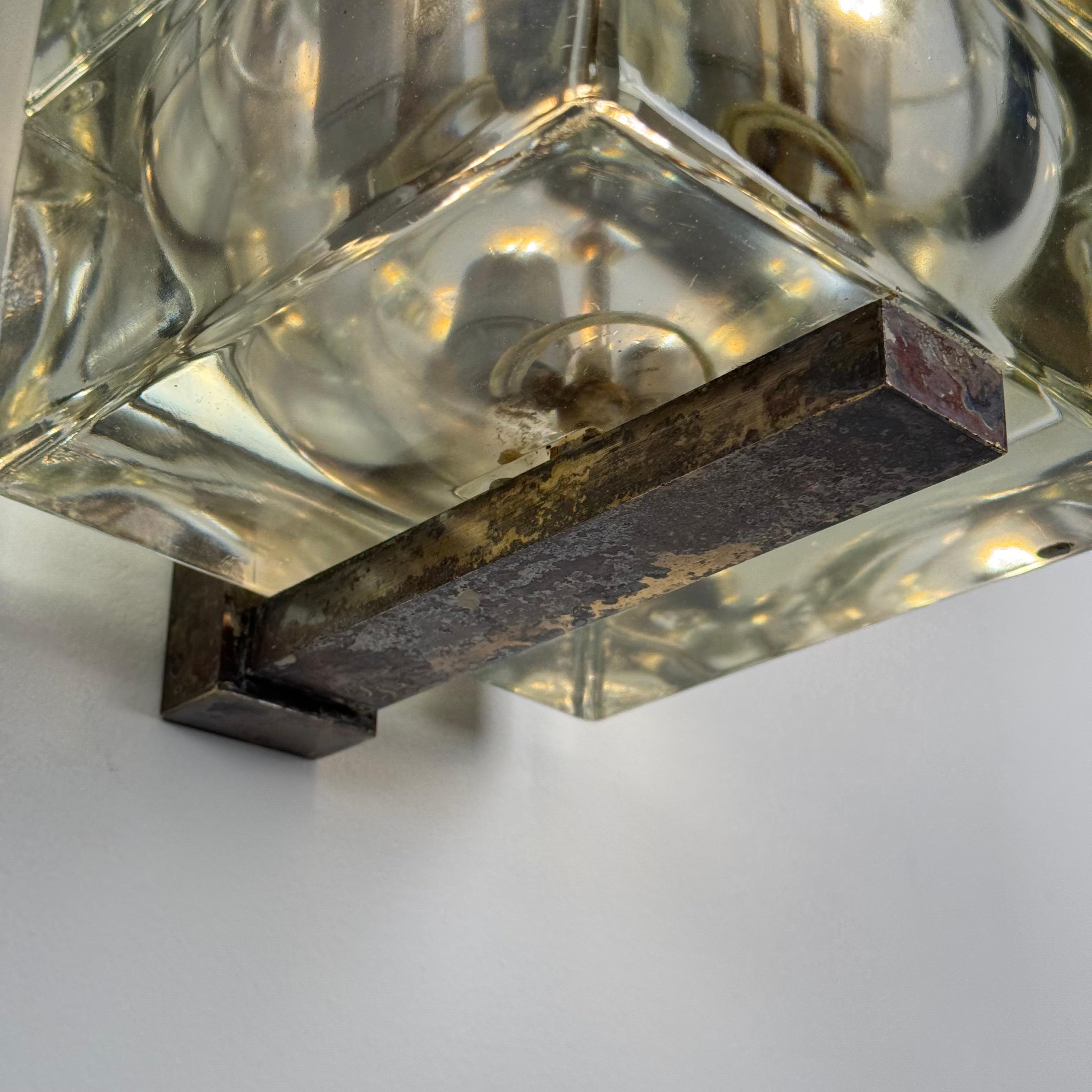 Rare Set of 3 “Cubosfera” Wall Lights by Alessandro Mendini for Fidenza Vetraria en venta 5