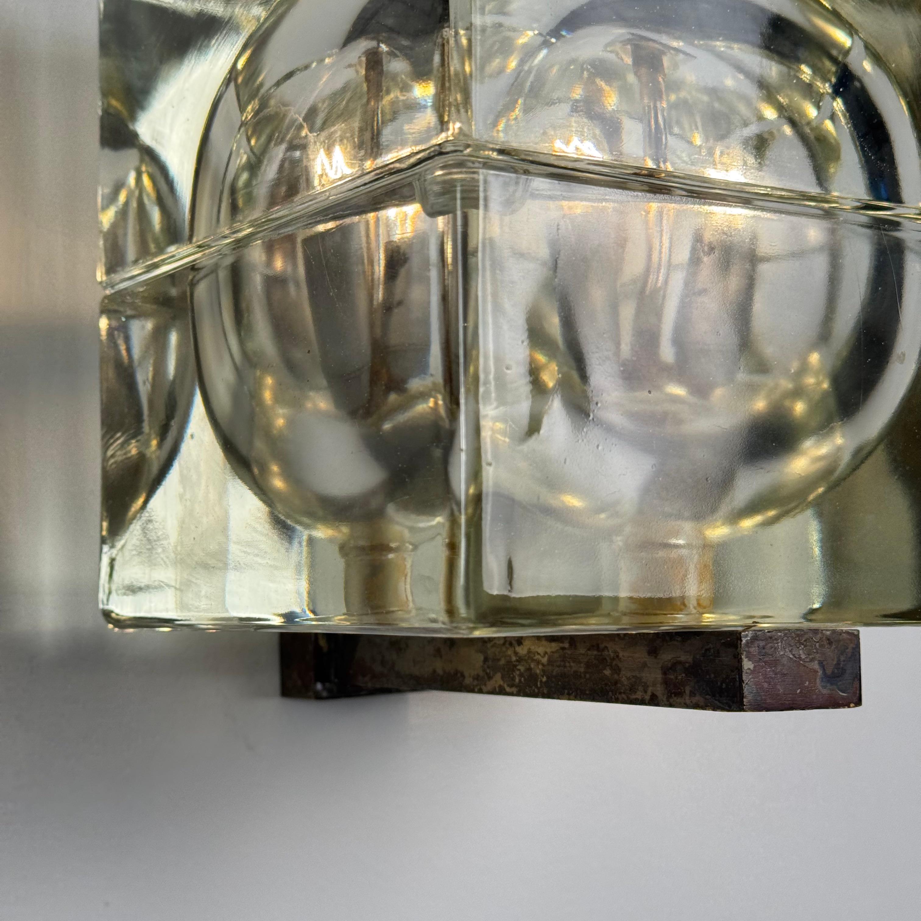 Rare Set of 3 “Cubosfera” Wall Lights by Alessandro Mendini for Fidenza Vetraria en venta 6