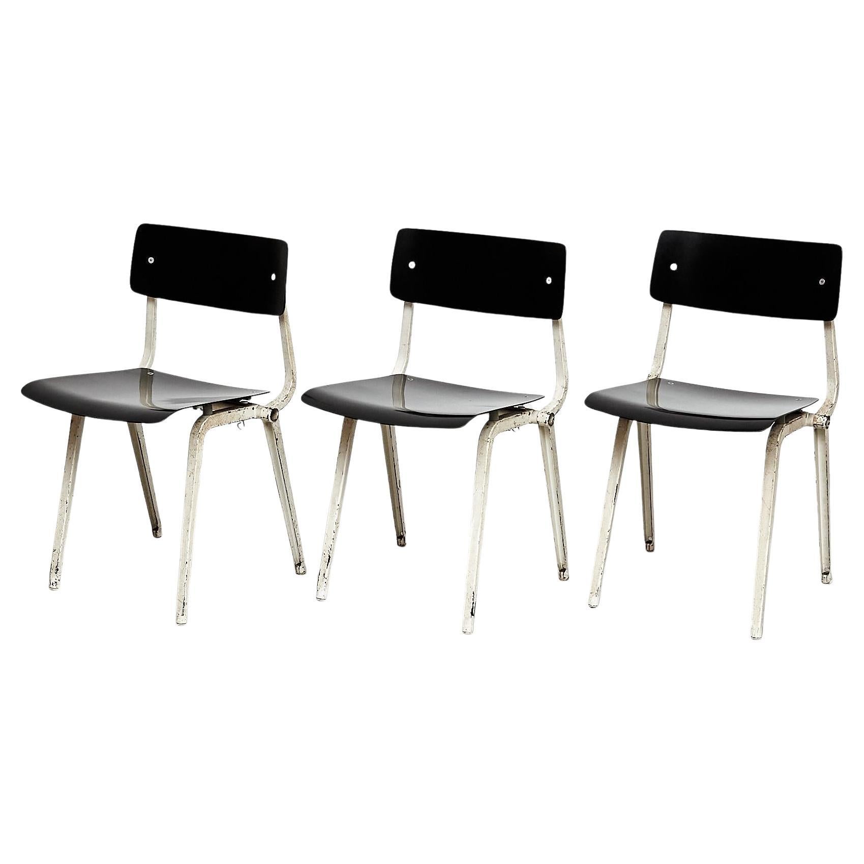 Raro set di 3 sedie da teatro Friso Kramer, 1959