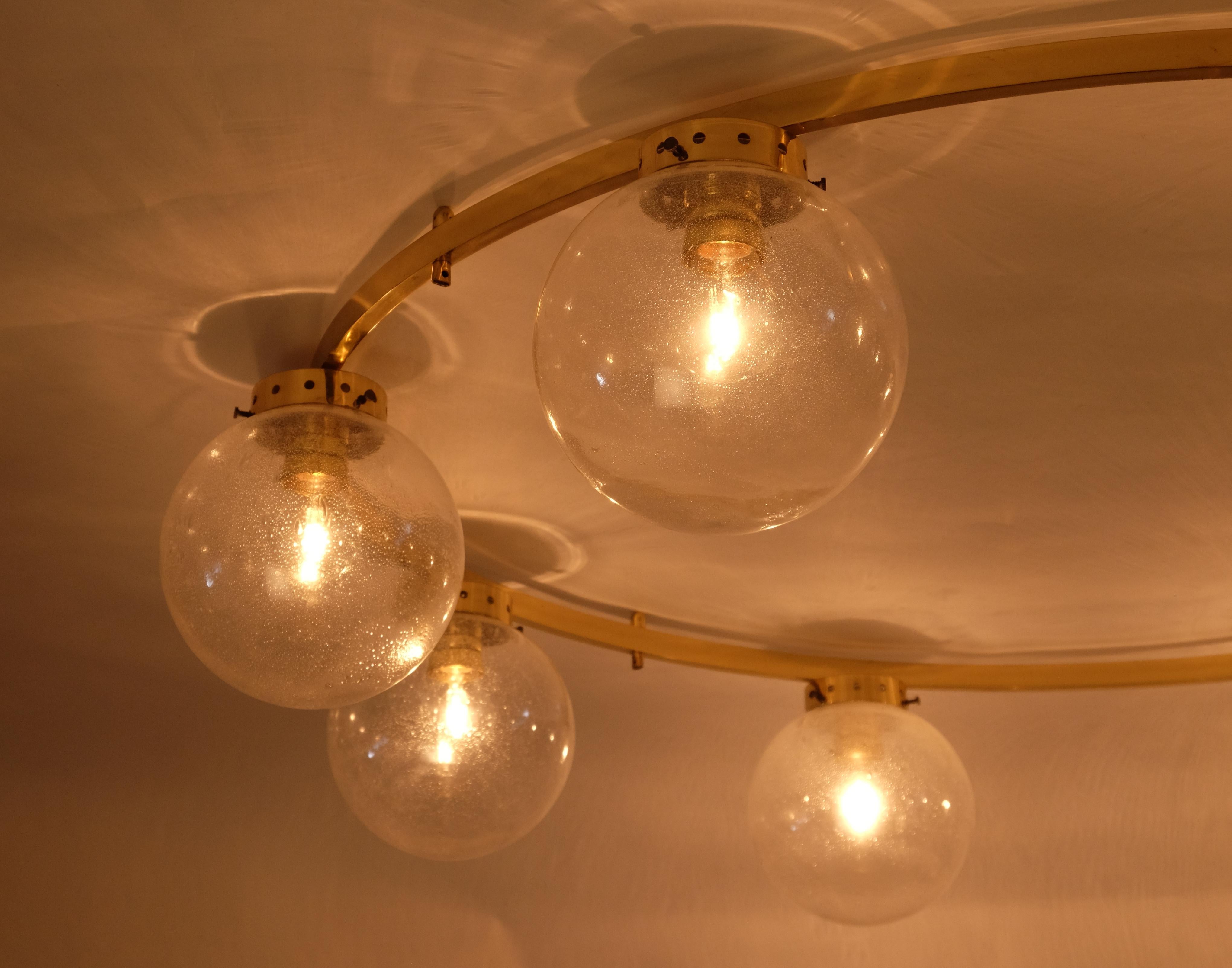 Rare Set of 3 Large Chandeliers, Sweden, 1960s In Good Condition For Sale In Stockholm, SE