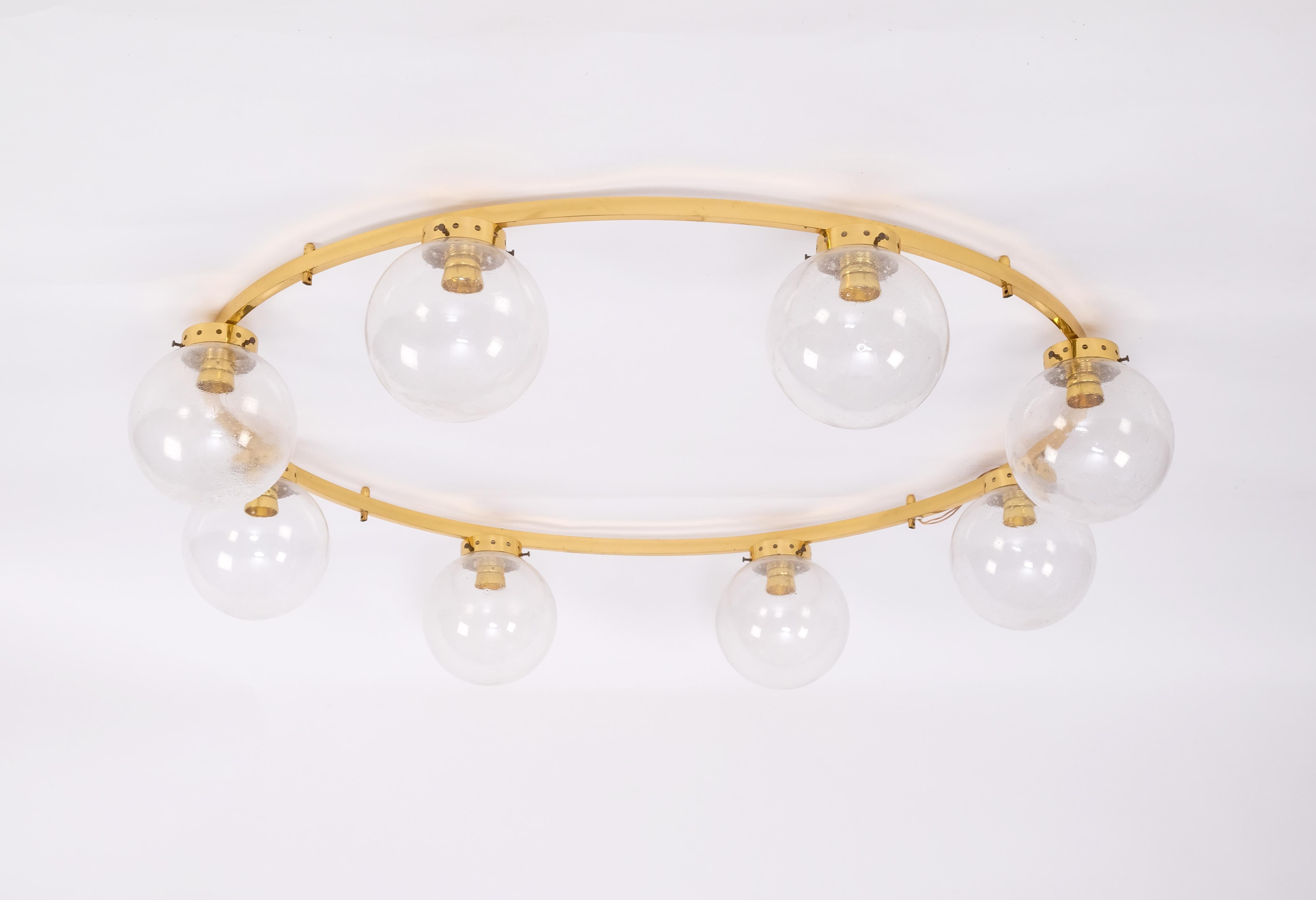 Rare Set of 3 Large Chandeliers, Sweden, 1960s For Sale 2