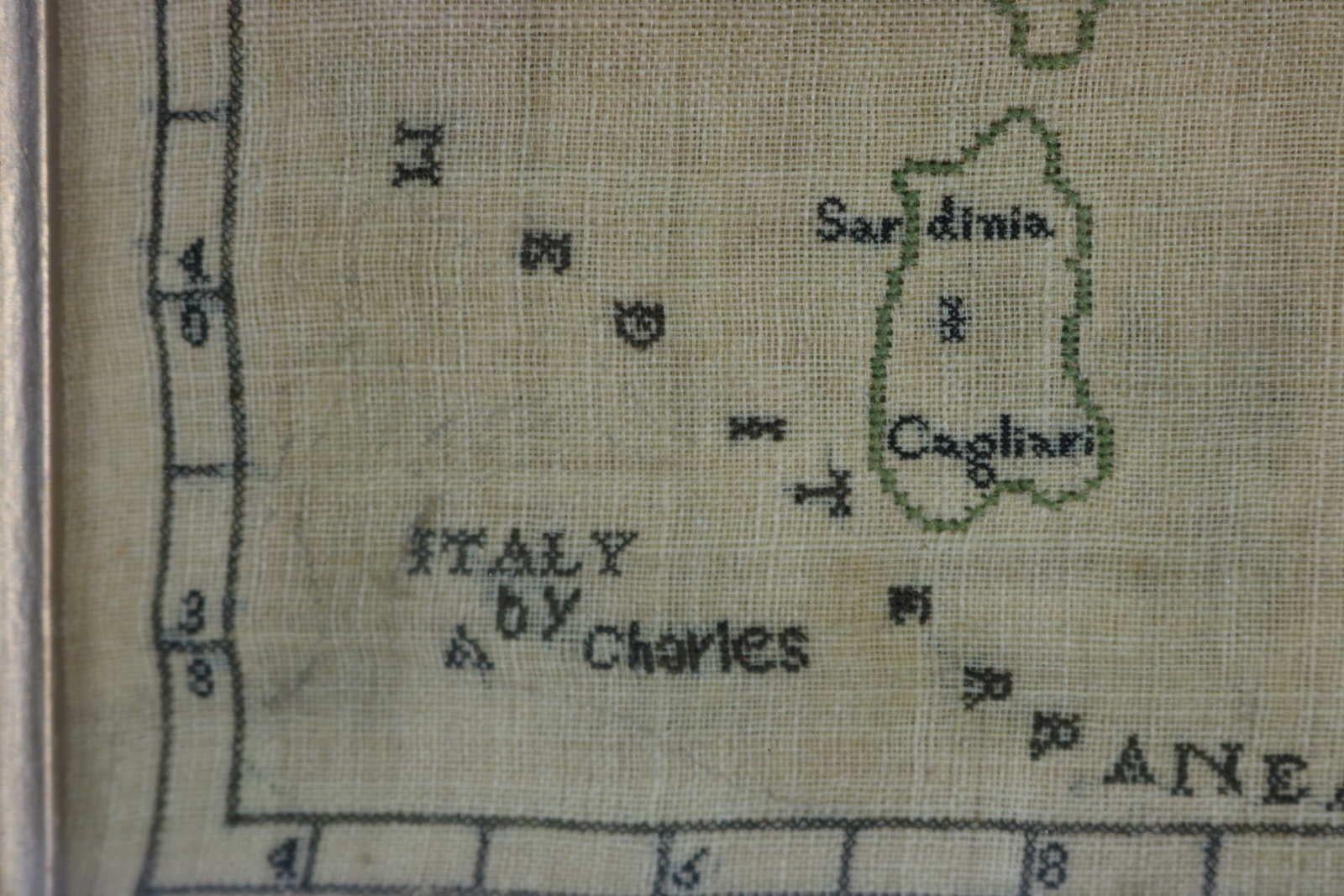 Seltener Satz von 3 Map Sammlerstücken von A Charles. Italien, Spanien und Frankreich (Englisch) im Angebot