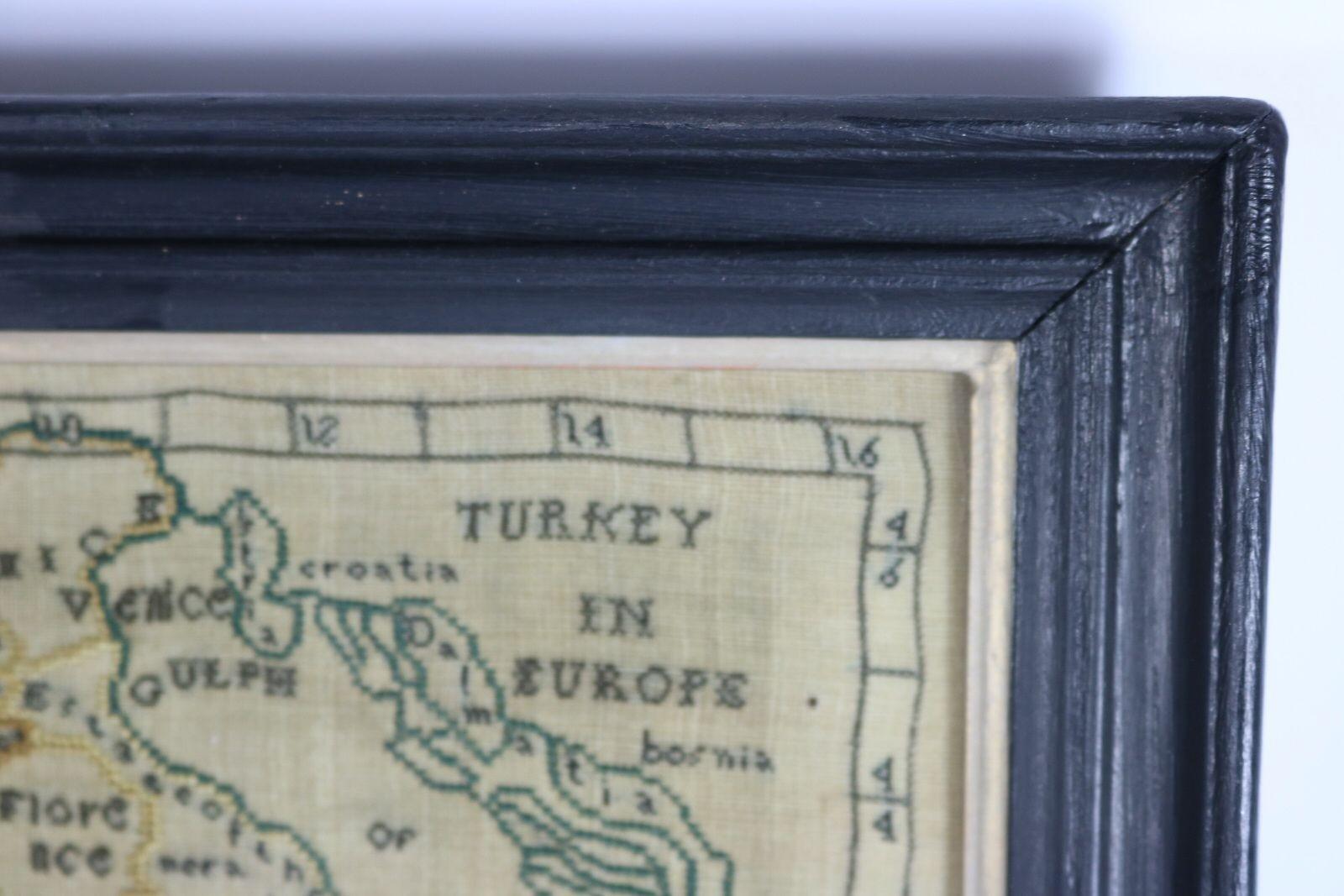 English Rare Set of 3 Map Samplers by A Charles. Italy, Spain & France For Sale