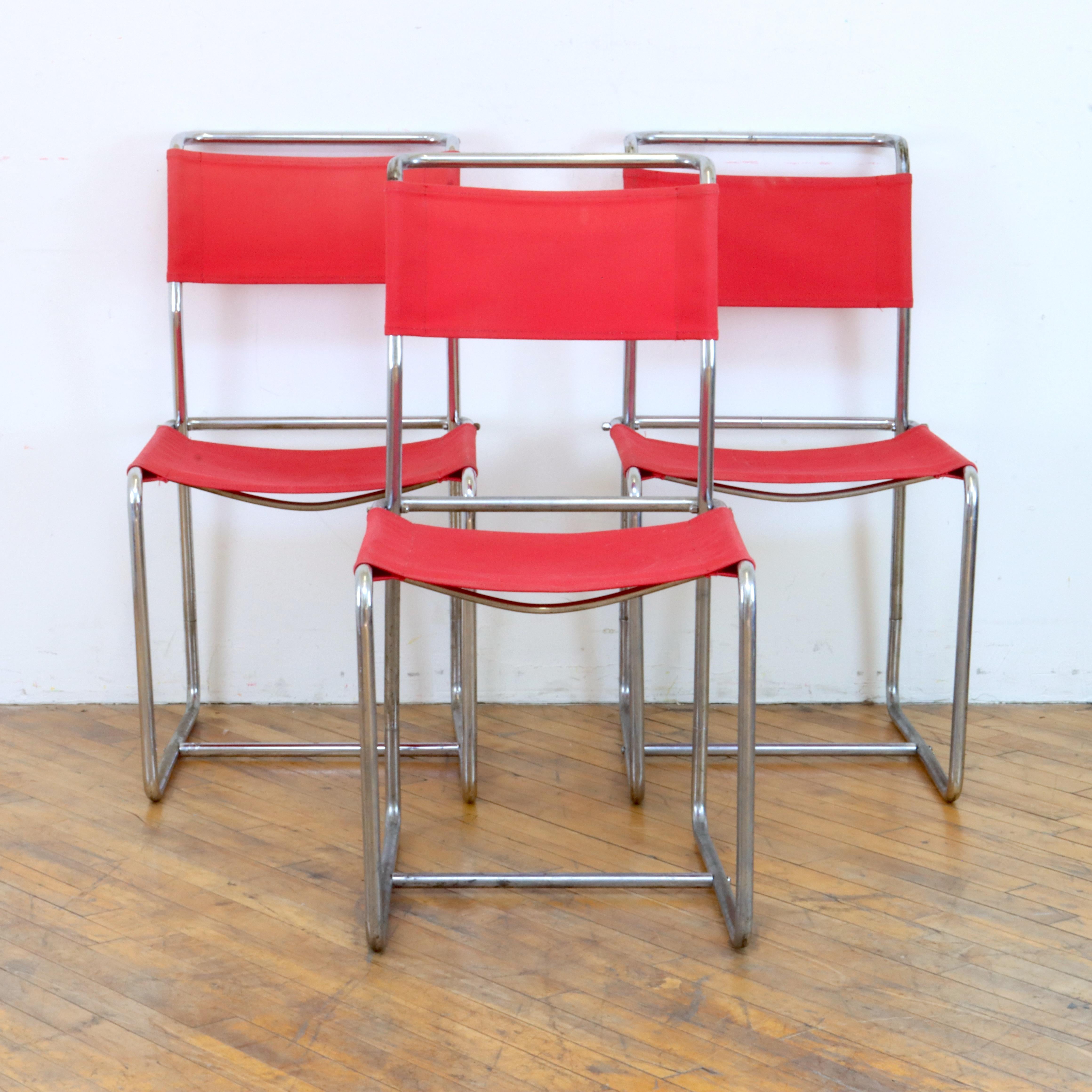 Seltener Satz von 3 Marcel Breuer B5 Variant-Stühlen (Bauhaus) im Angebot